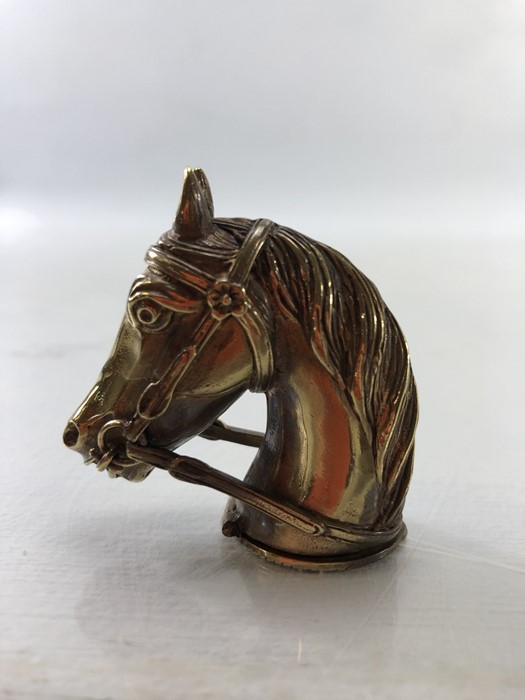 Brass horse head vesta