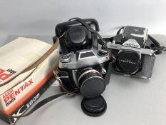 Ihagee EXA 500 Camera with Carl Zeiss Lens and a Pentax Asahi K1000 camera