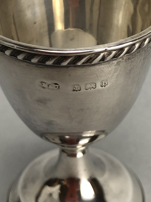 Birmingham Hallmarked Silver napkin ring and eggcup - Image 3 of 5