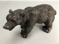 Small bronze figure of a bear, approx 17cm in length and 8cm in height