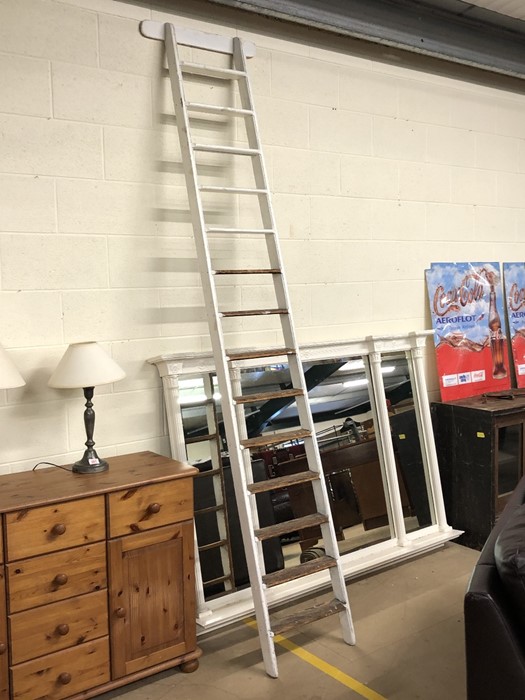 Vintage white-painted library ladder