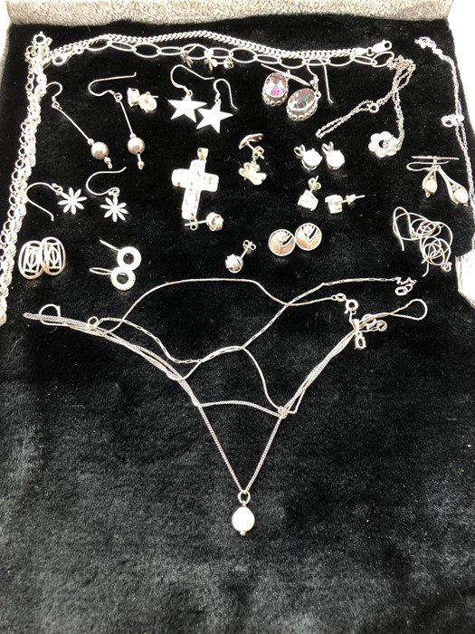 Collection of Silver Jewellery to include chains, bracelets and earrings
