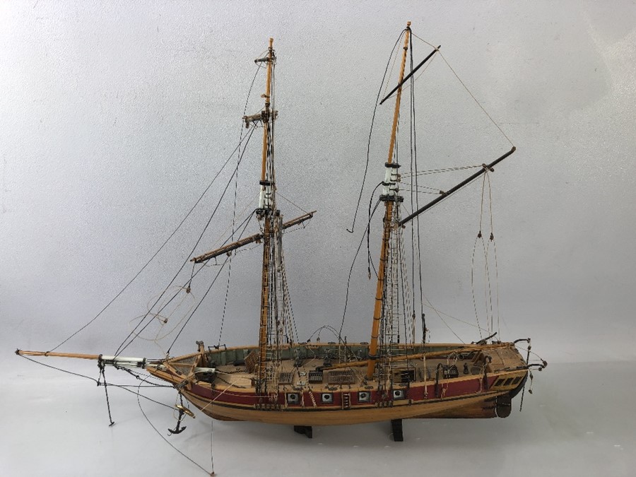 Two wooden model boats, the large approx 62cm long, both (A/F) - Image 2 of 19