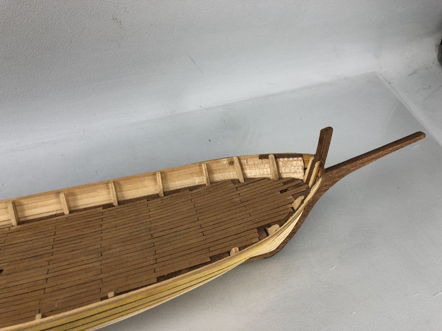 Two wooden model boats, the large approx 62cm long, both (A/F) - Image 17 of 19