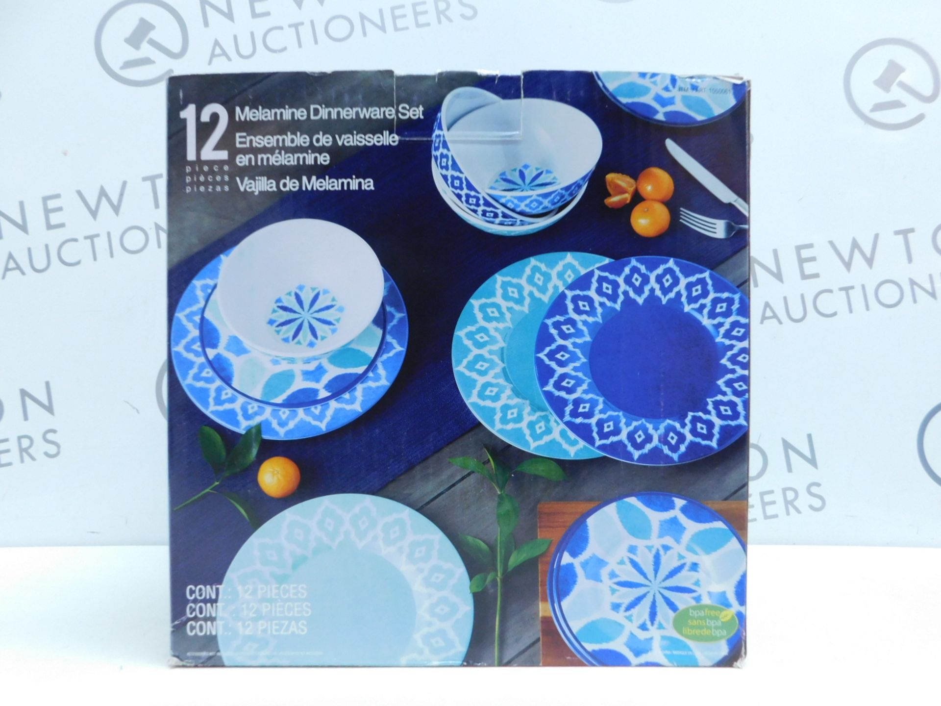 1 BOXED 12 PIECE (APPROX) MELAMINE DINNERWARE SET RRP Â£39.99