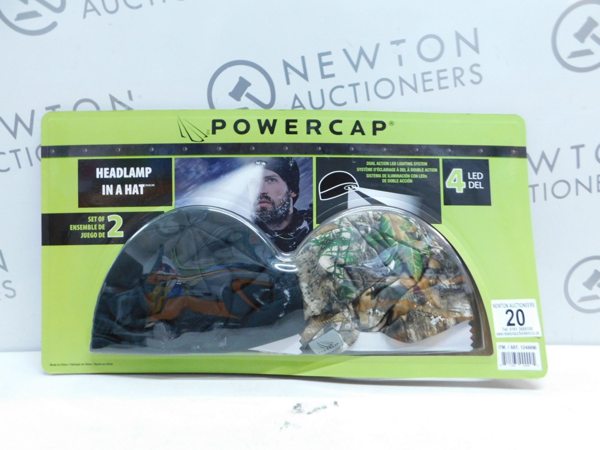 1 PACK OF 2 POWERCAP LED BEANIE HATS RRP Â£29.99