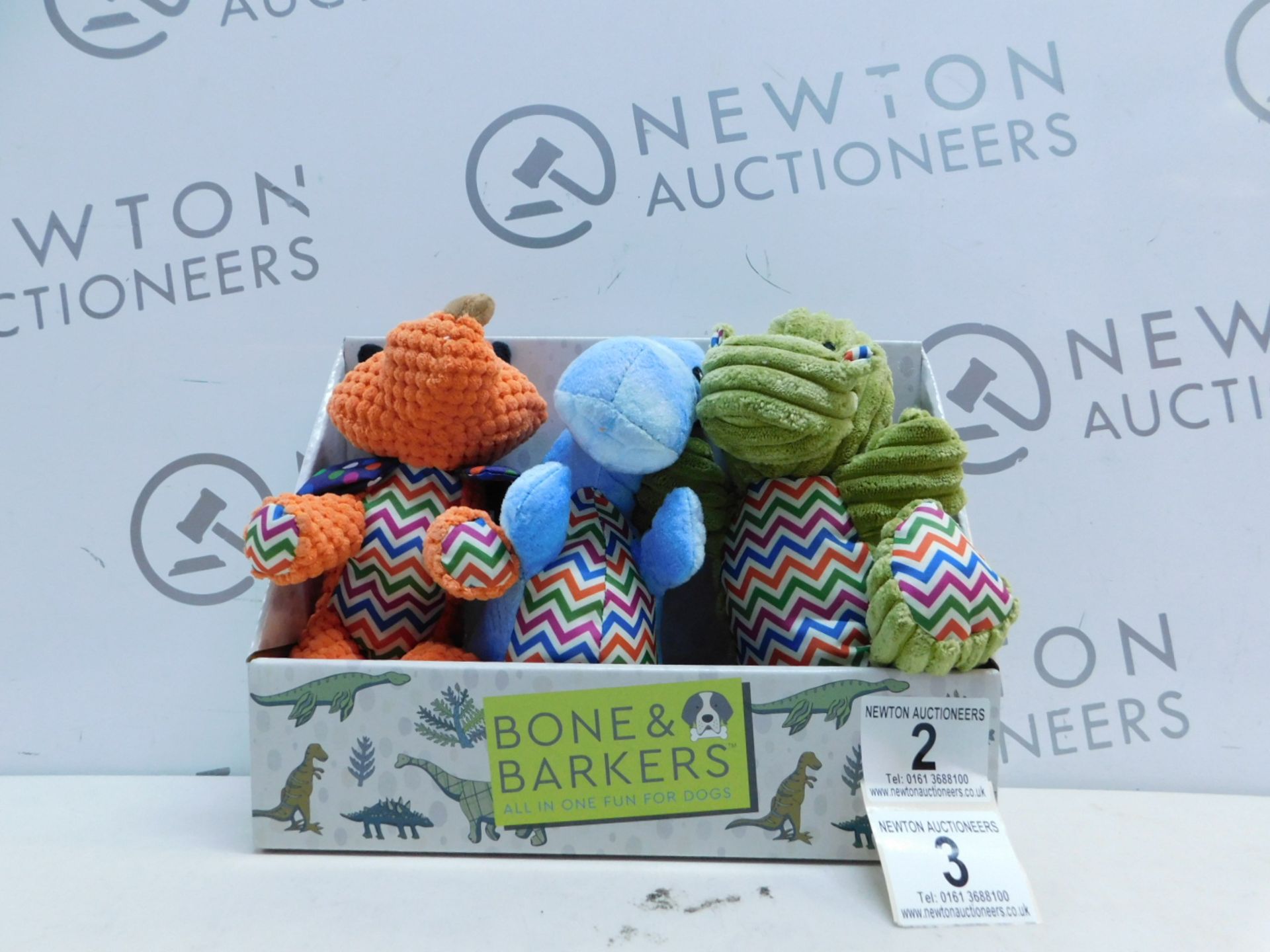 1 PACK OF 3 BONE & BARKERS DOG TOYS RRP Â£24.99