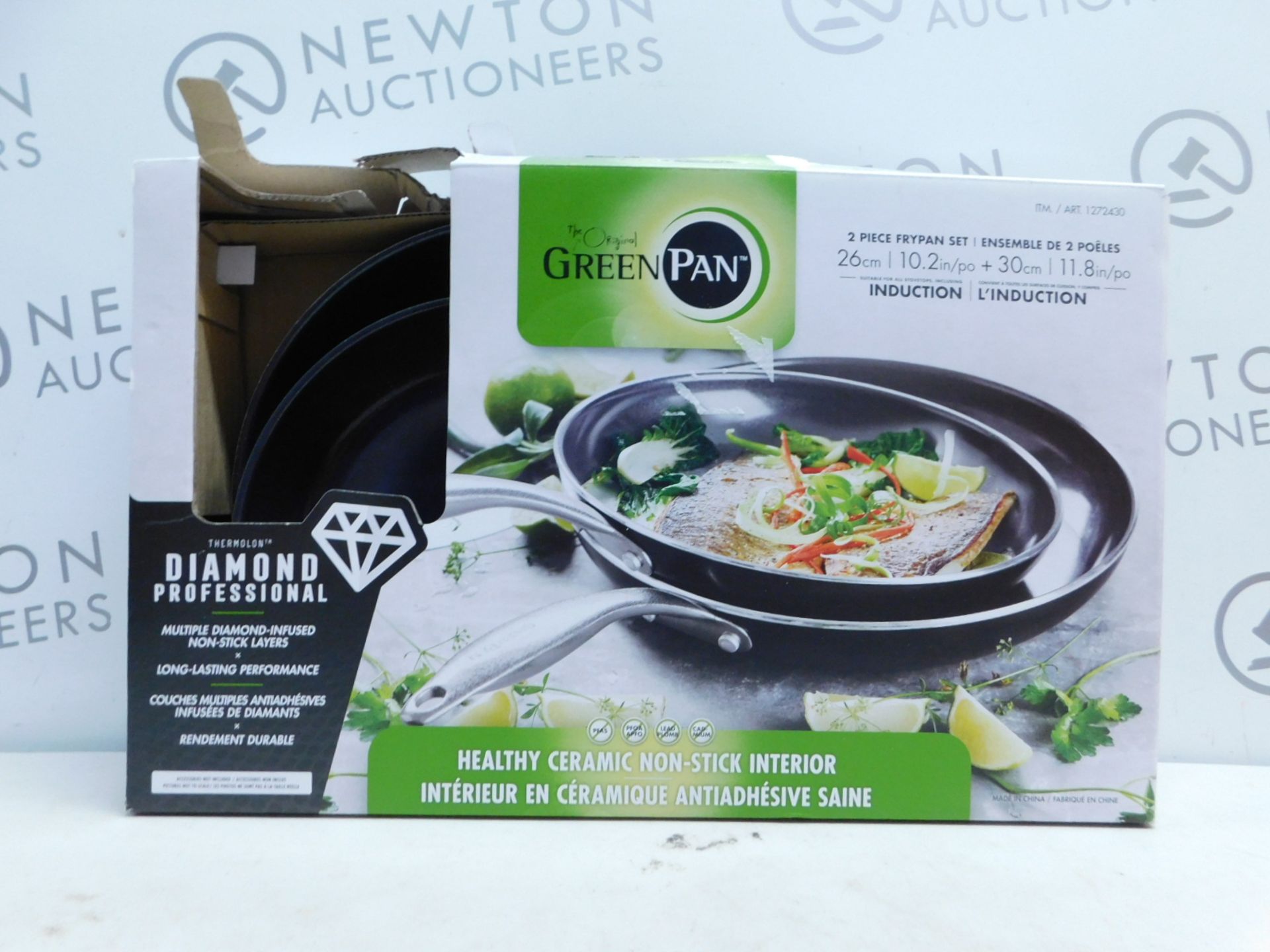 1 BOXED SET OF 2 THE ORIGINAL GREEN PAN HEALTHY CERAMIC NON-STICK PANS RRP Â£89.99