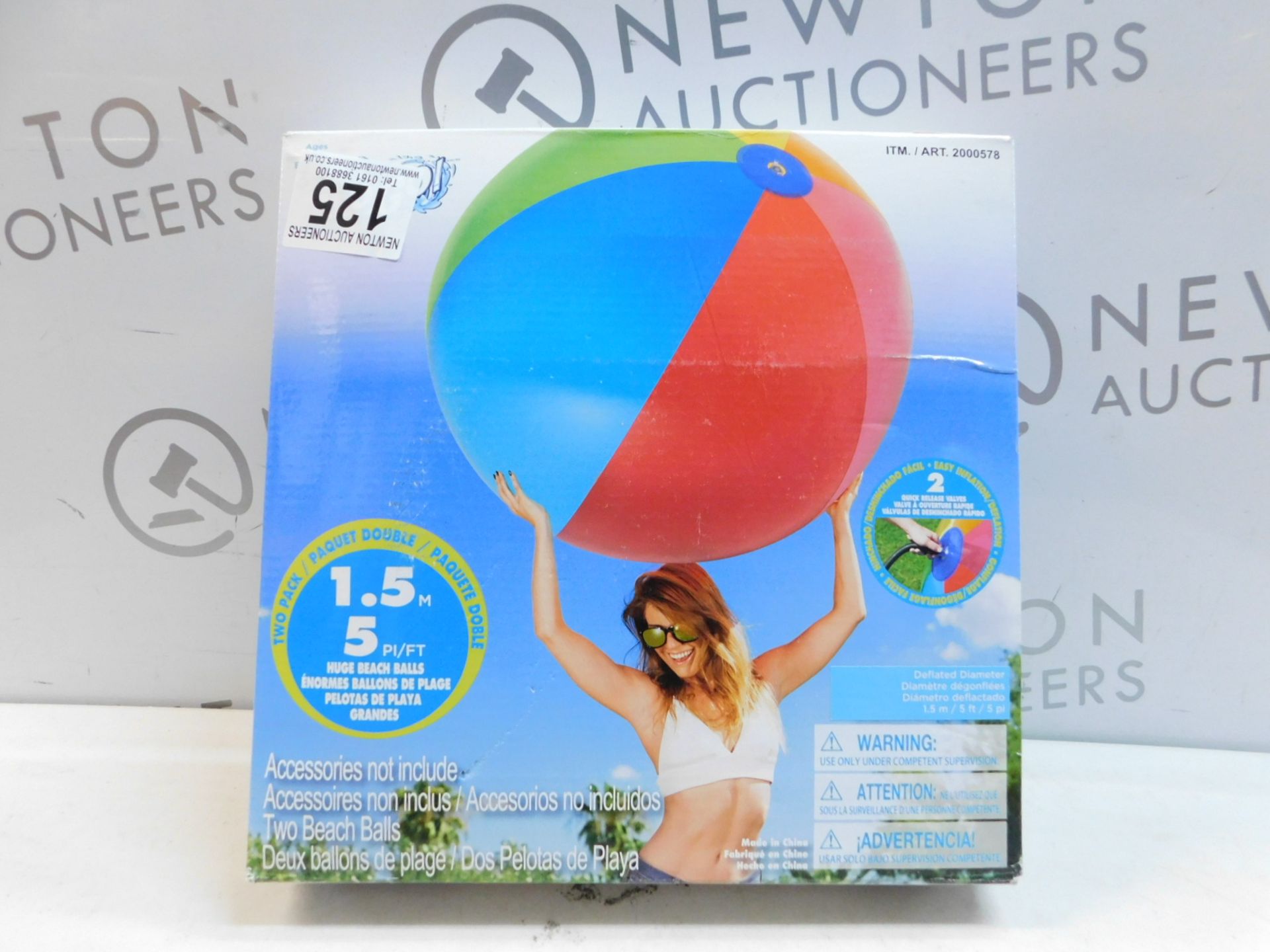 1 BRAND NEW BOXED SET OF 2 BESTWAY 60" H2O GO INFLATABLE BEACH BALLS RRP Â£19.99