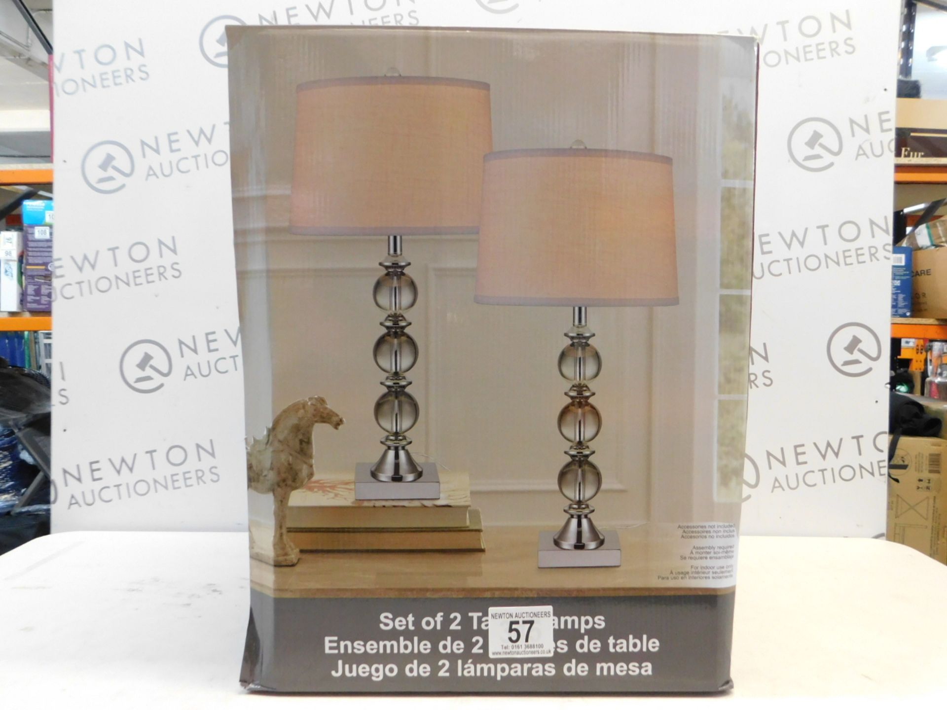 1 BOXED PAIR OF BRIDGEWATER DESIGNS CRYSTAL TABLE LAMPS RRP Â£119.99