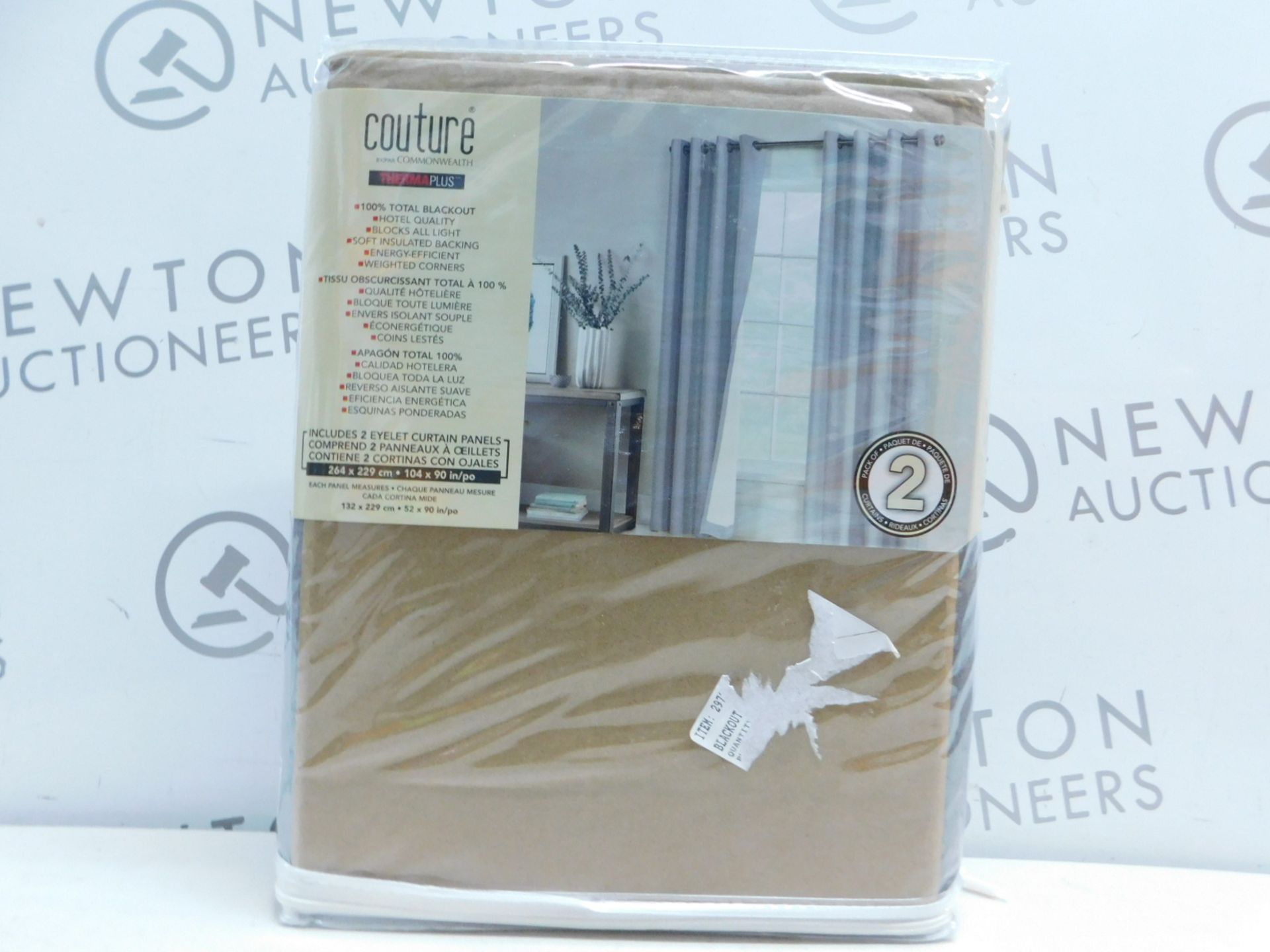 1 PACK OF COUTURE THERMAPLUS LUXURY GREY BLACKOUT CURTAINS (132CM X 229CM) RRP Â£49.99