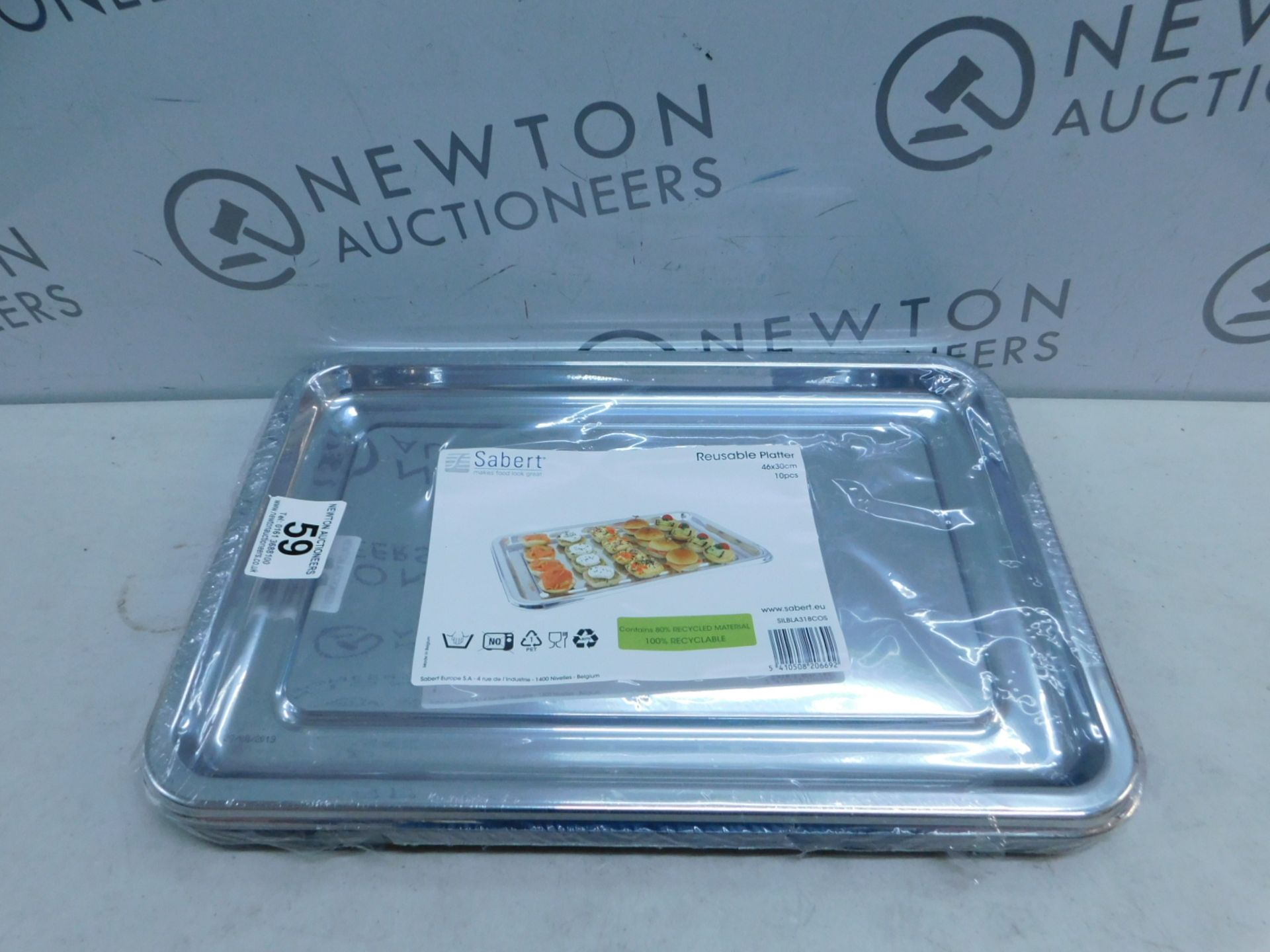 1 BRAND NEW PACK OF 10 SABERT REUSABLE SERVING PLATTERS (46CM X 30CM) RRP Â£34.99