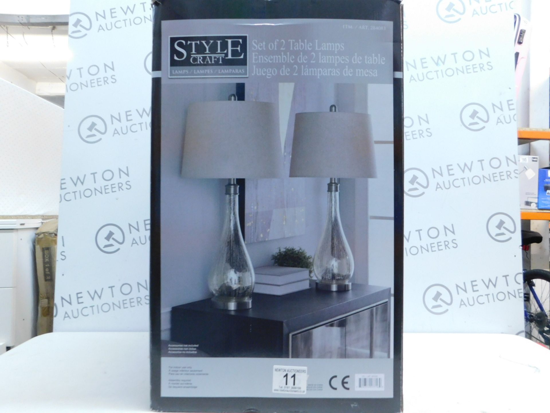 1 BOXED STYLECRAFT SET OF 2 CRYSTAL TABLE LAMPS RRP Â£129.99