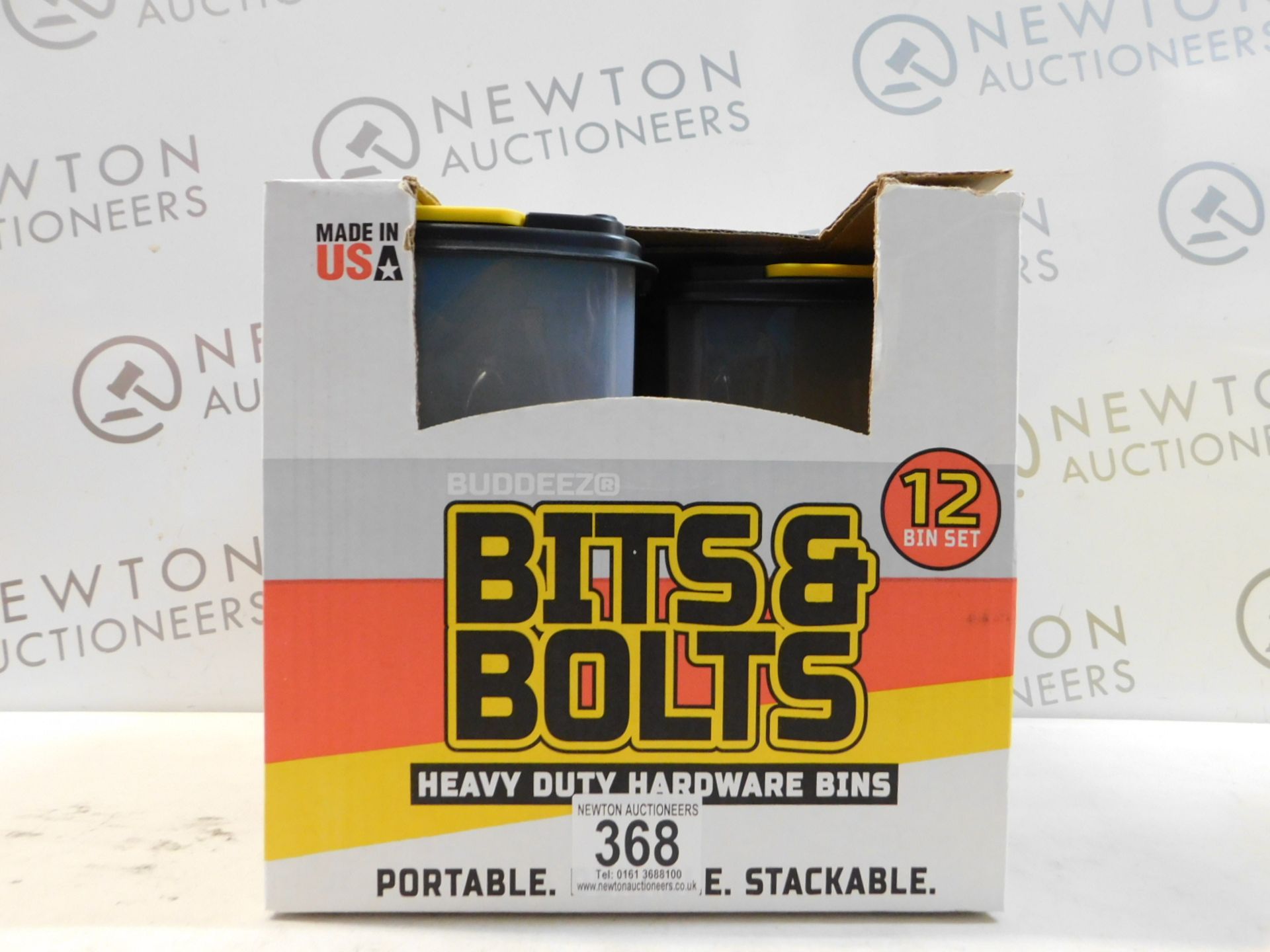 1 BOXED SET OF 12 (APPROX) BUDDEEZ BITS & BOLTS HEAVY DUTY STACKABLE STORAGE CONTAINERS RRP Â£29.99