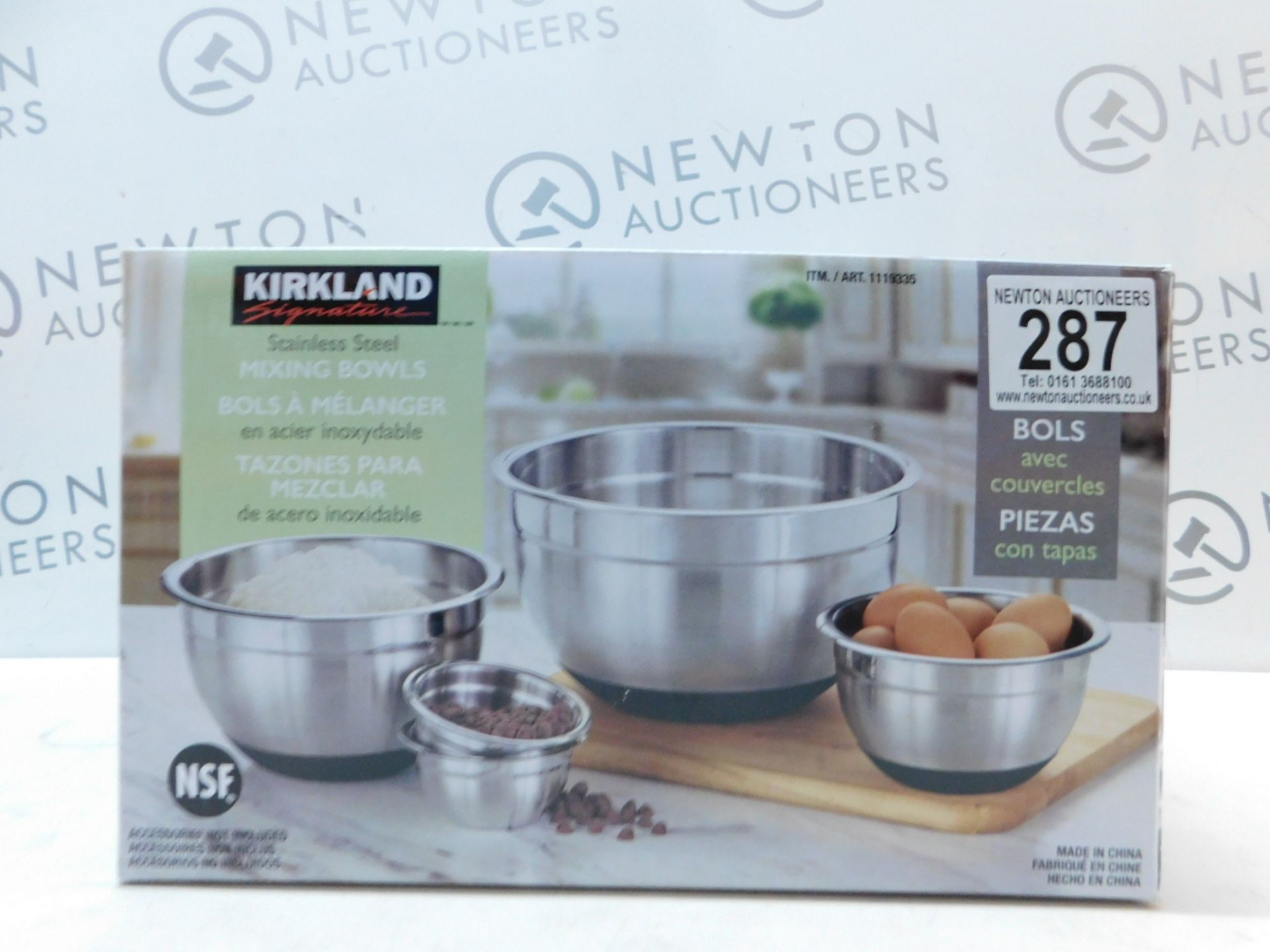 1 BOXED KIRKLAND SIGNATURE 5 PIECE STAINLESS STEEL MIXING BOWLS RRP Â£39.99