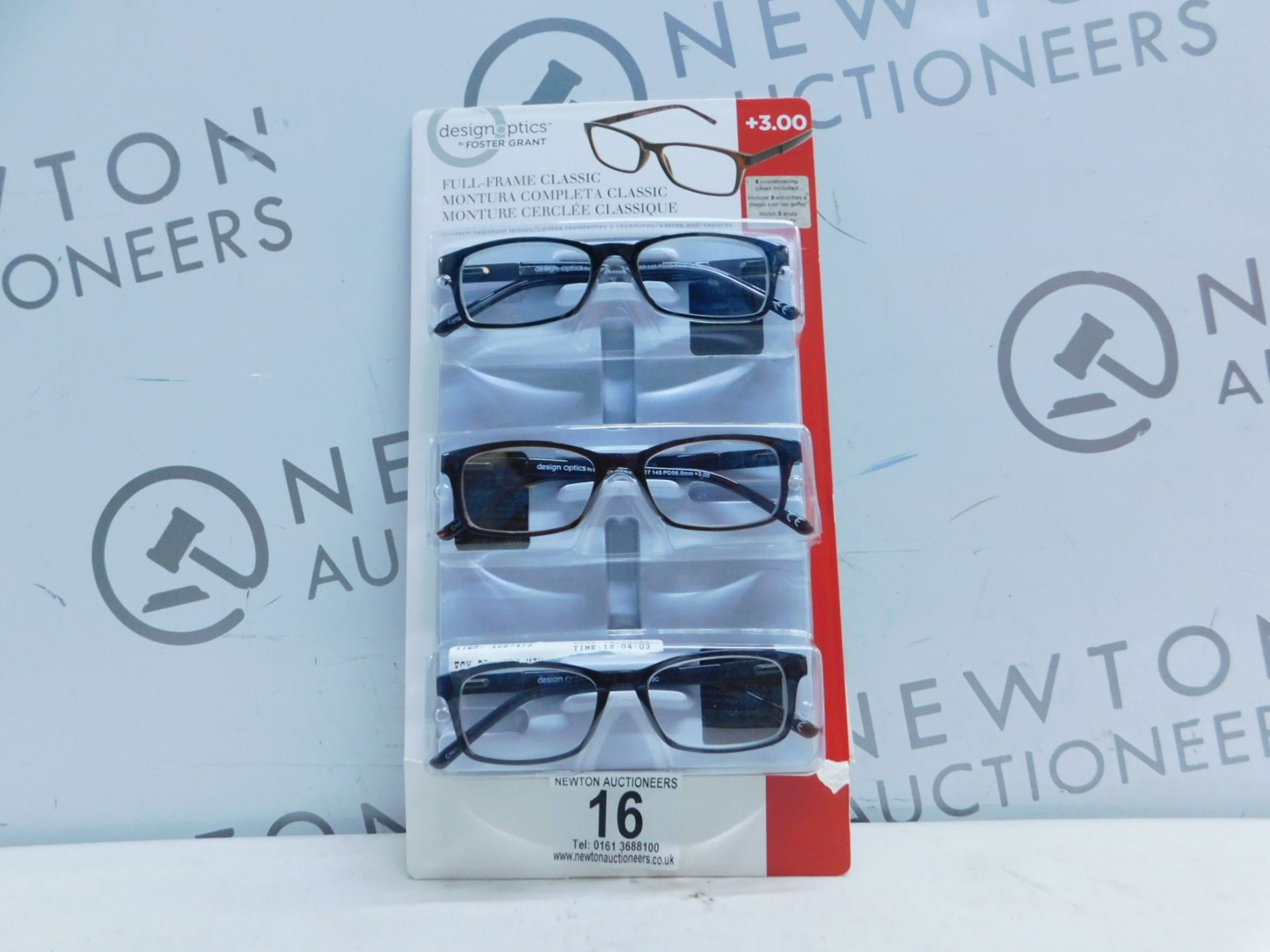 1 PACK OF DESIGN OPTICS READING GLASSES IN +3.00 STRENGTH RRP Â£19.99