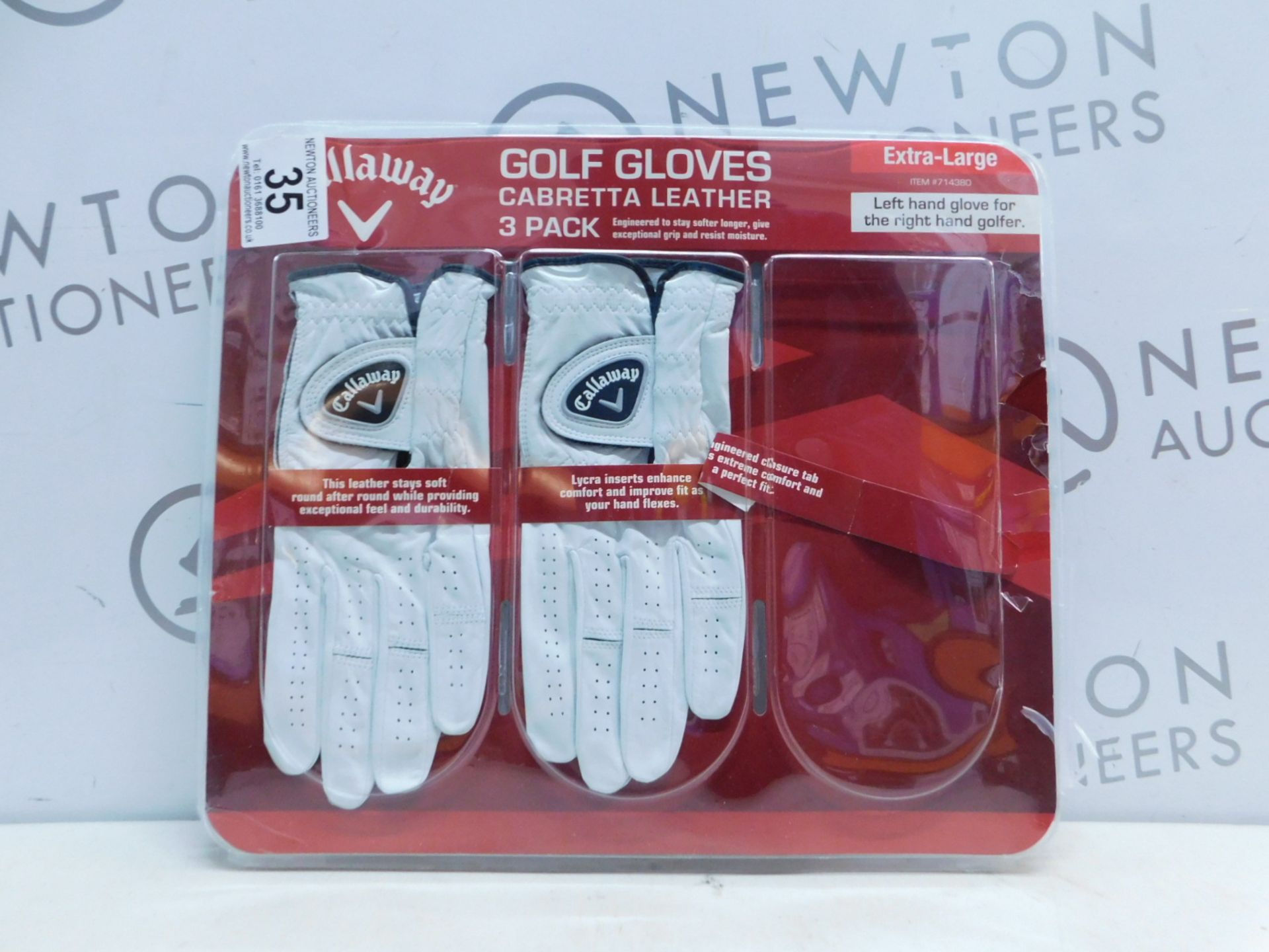 1 PACK OF 2 CALLAWAY GOLF GLOVES SIZE XL Â£34.99