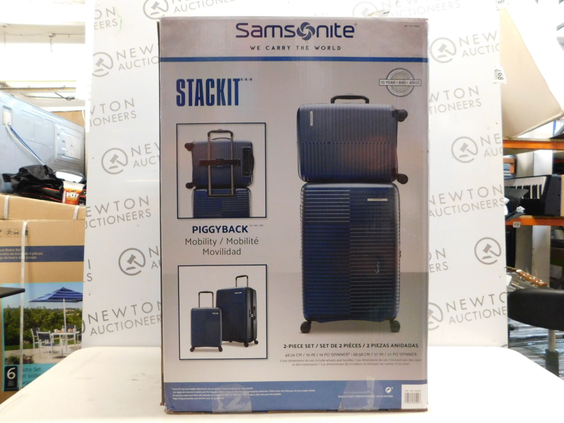 1 BOXED SAMSONITE 2-PIECE STACK IT HARDSIDE PROTECTION SPINNER LUGGAGE SET RRP Â£229.99