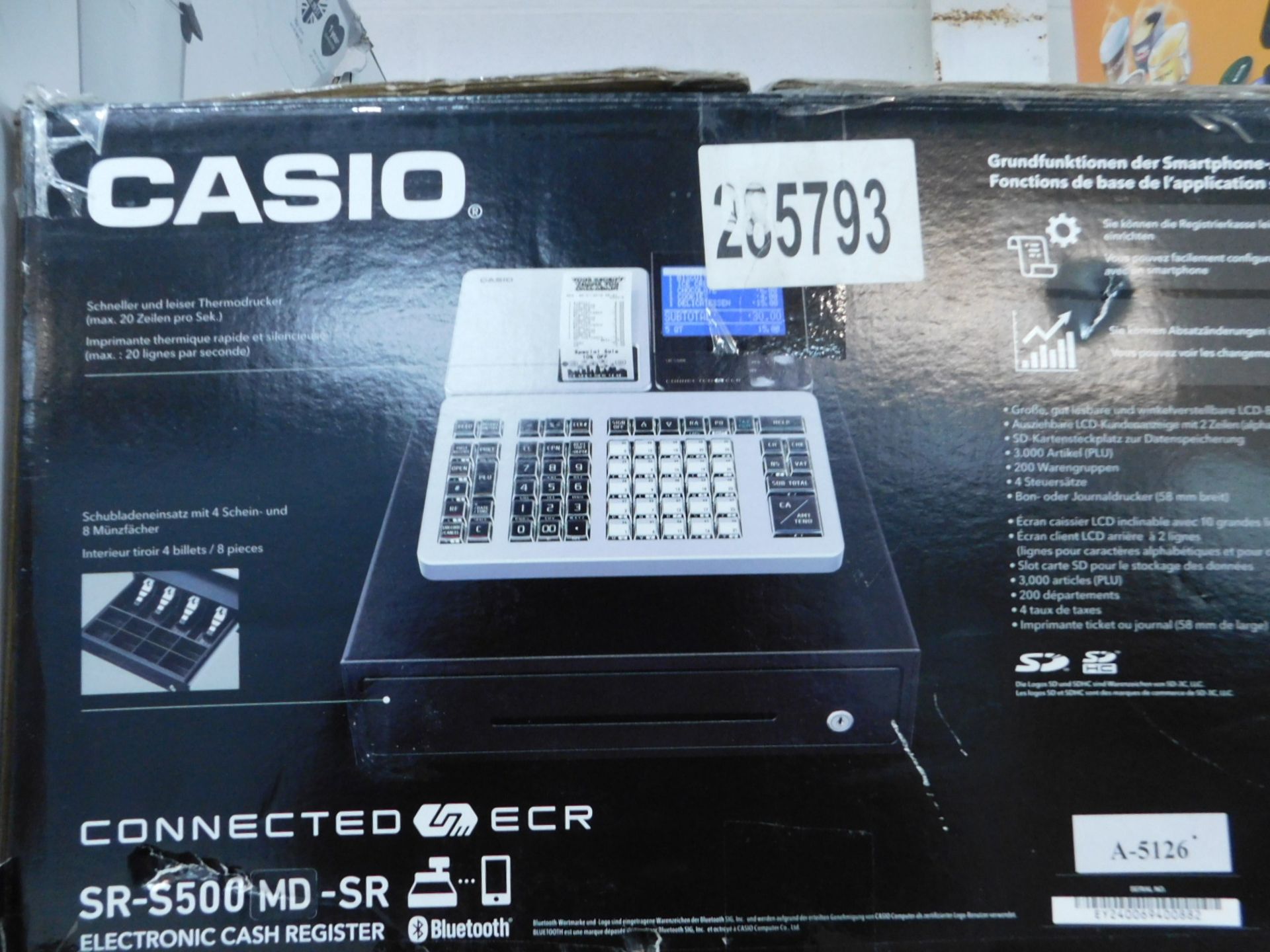 1 BOXED CASIO SR-S500 ELECTRONIC CASH REGISTER WITH BLUETOOTH RRP Â£249.99