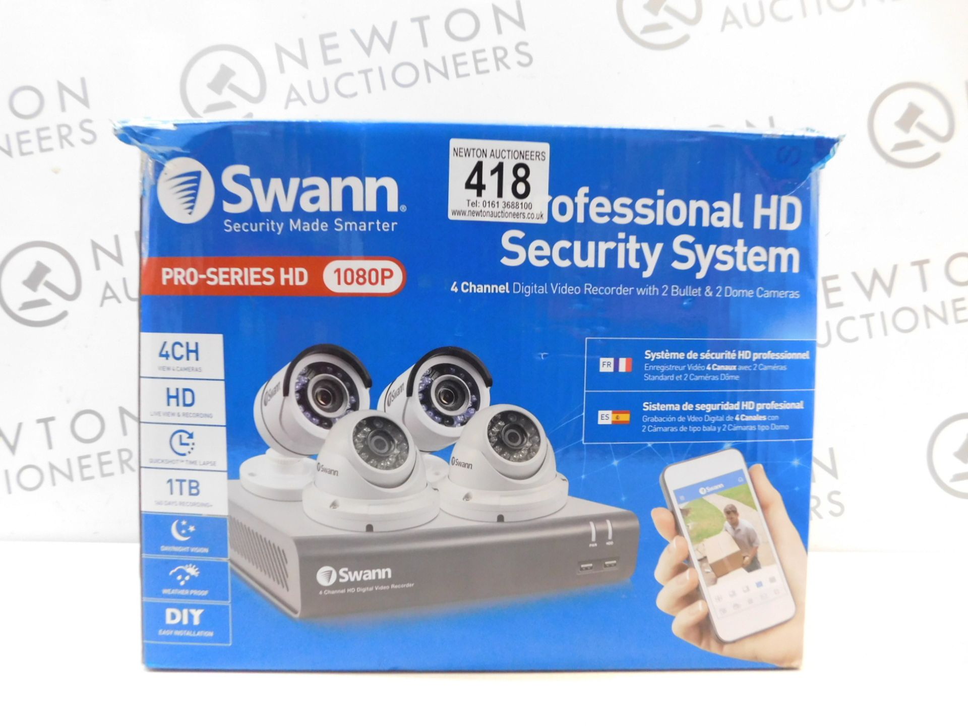 1 BOXED SWANN PRO SERIES 4 CHANNEL DIGITAL VIDEO RECORDER WITH 2 BULLET AND 2 DOME CAMERAS RRP Â£