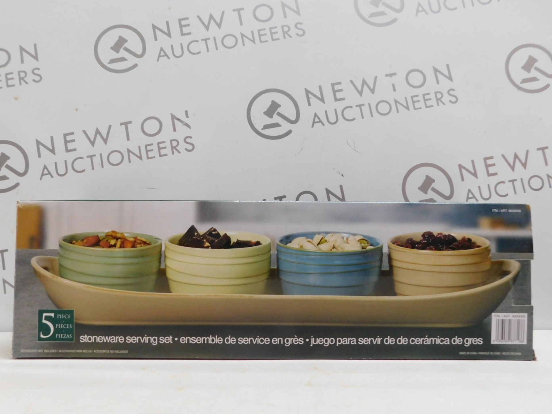 1 BOXED 4 PIECE CONDIMENT STONEWARE SERVING BOWLS WITH PLATTER RRP Â£29.99