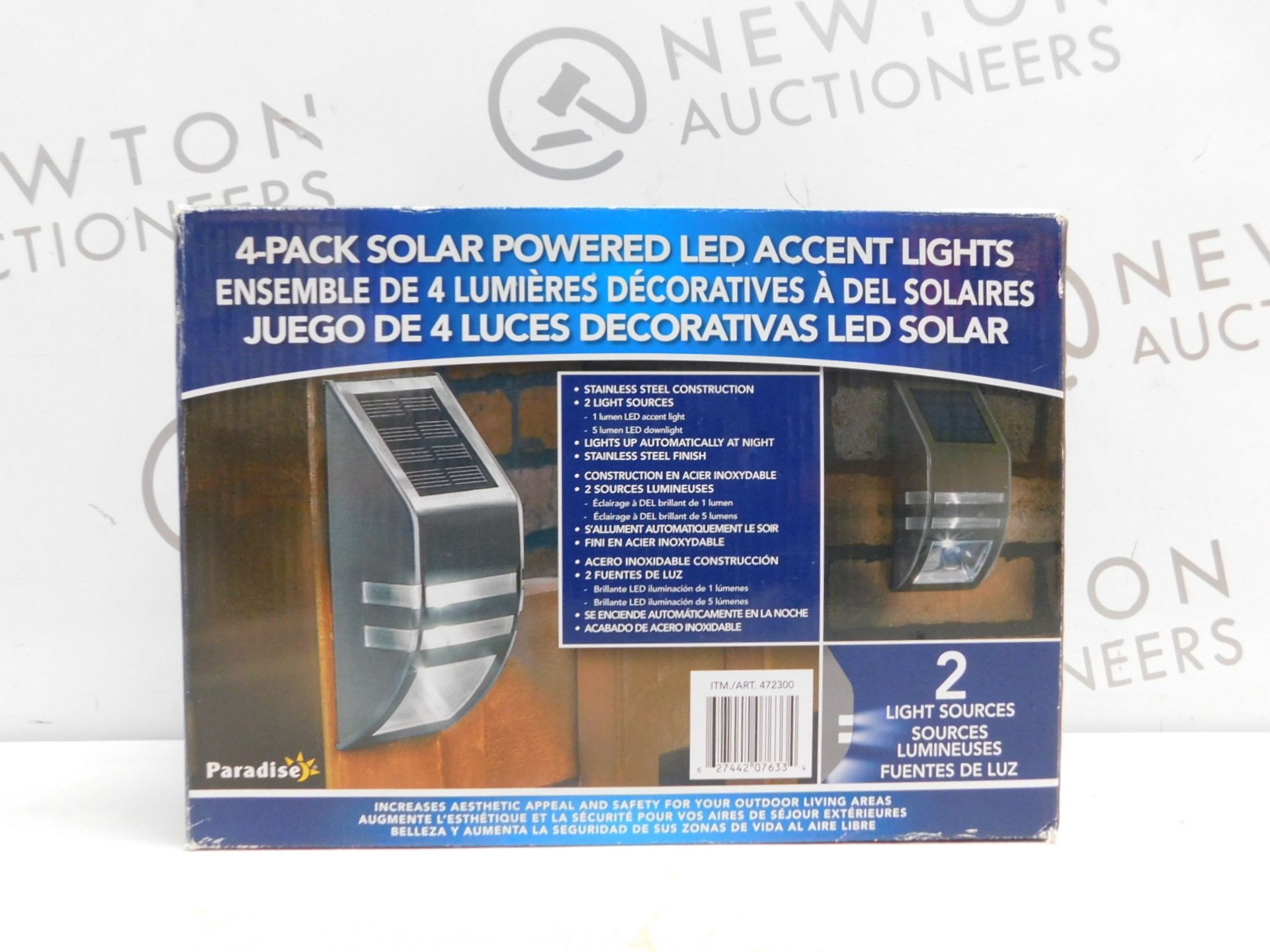 1 BOXED PARADISE NORTHERN SOLAR DECK LED ACCENT LIGHT WITH DOWNLIGHT 4 PACK RRP Â£49.99