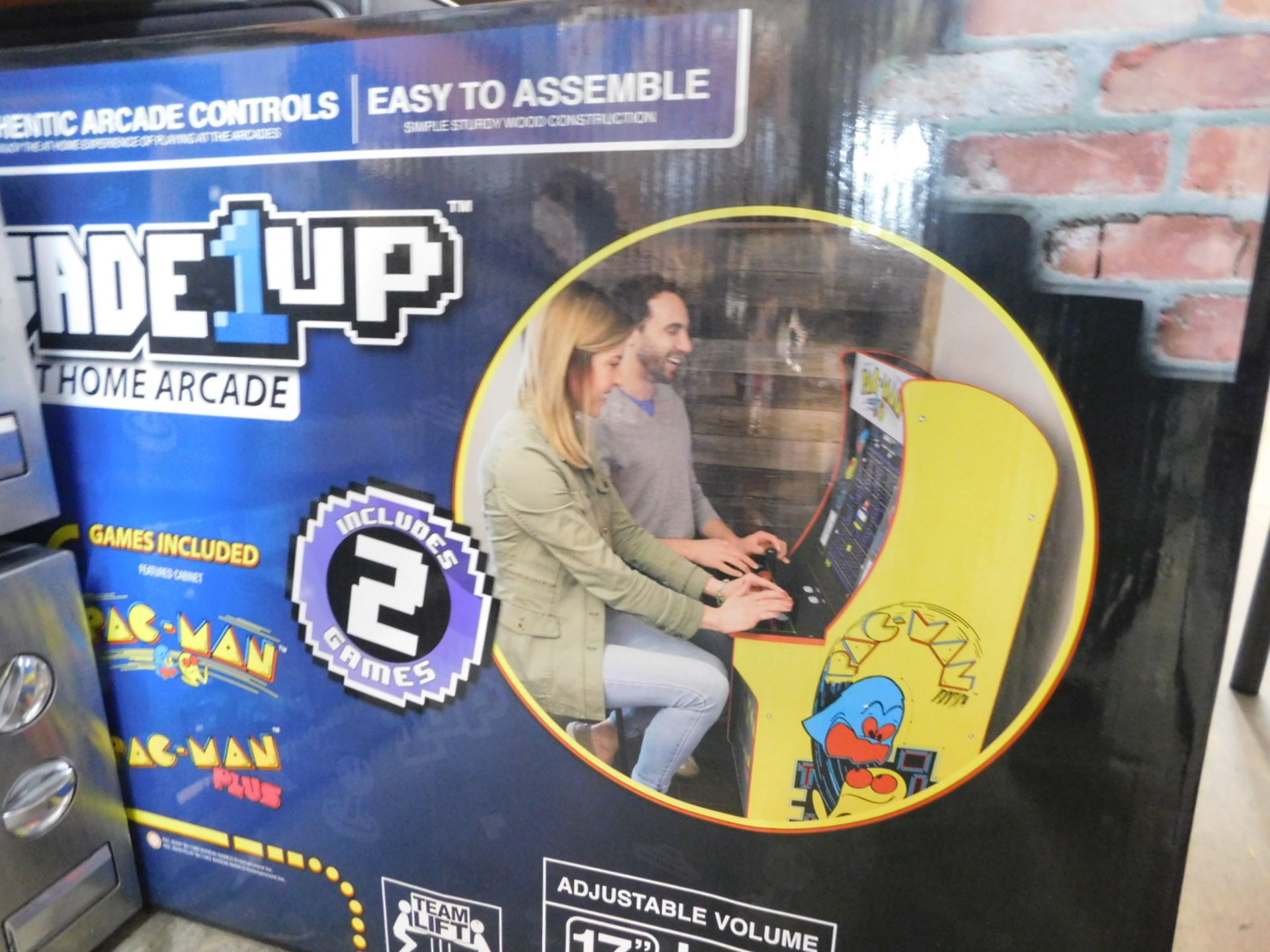 1 BOXED ARCADE 1UP PACMAN GAMING MACHINE WITH RISER RRP Â£399
