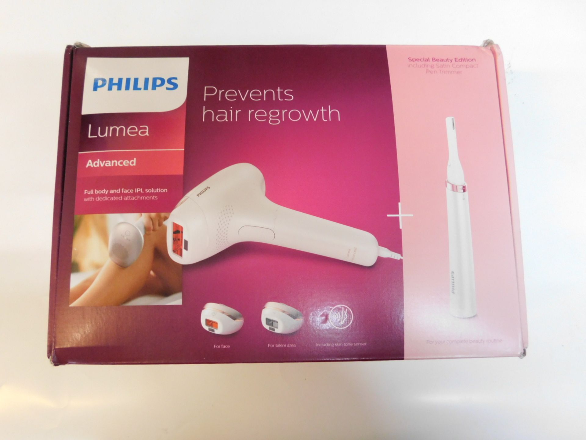 1 BOXED PHILLIPS LUMEA ADVANCED IPL HAIR REMOVAL DEVICE MODEL BRI923 RRP Â£349.99