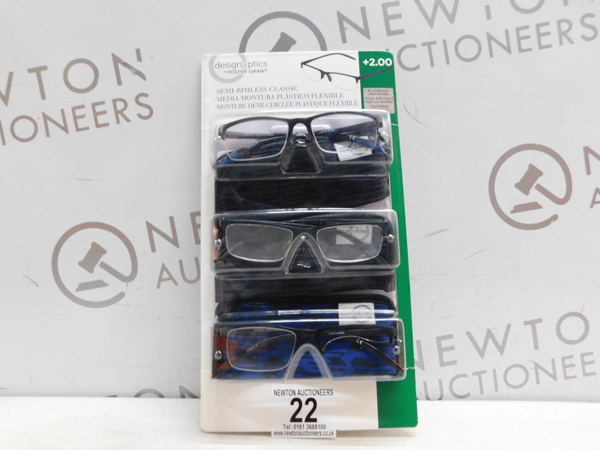 1 PACK OF DESIGN OPTICS READING GLASSES IN +2.00 STRENGTH RRP Â£19.99