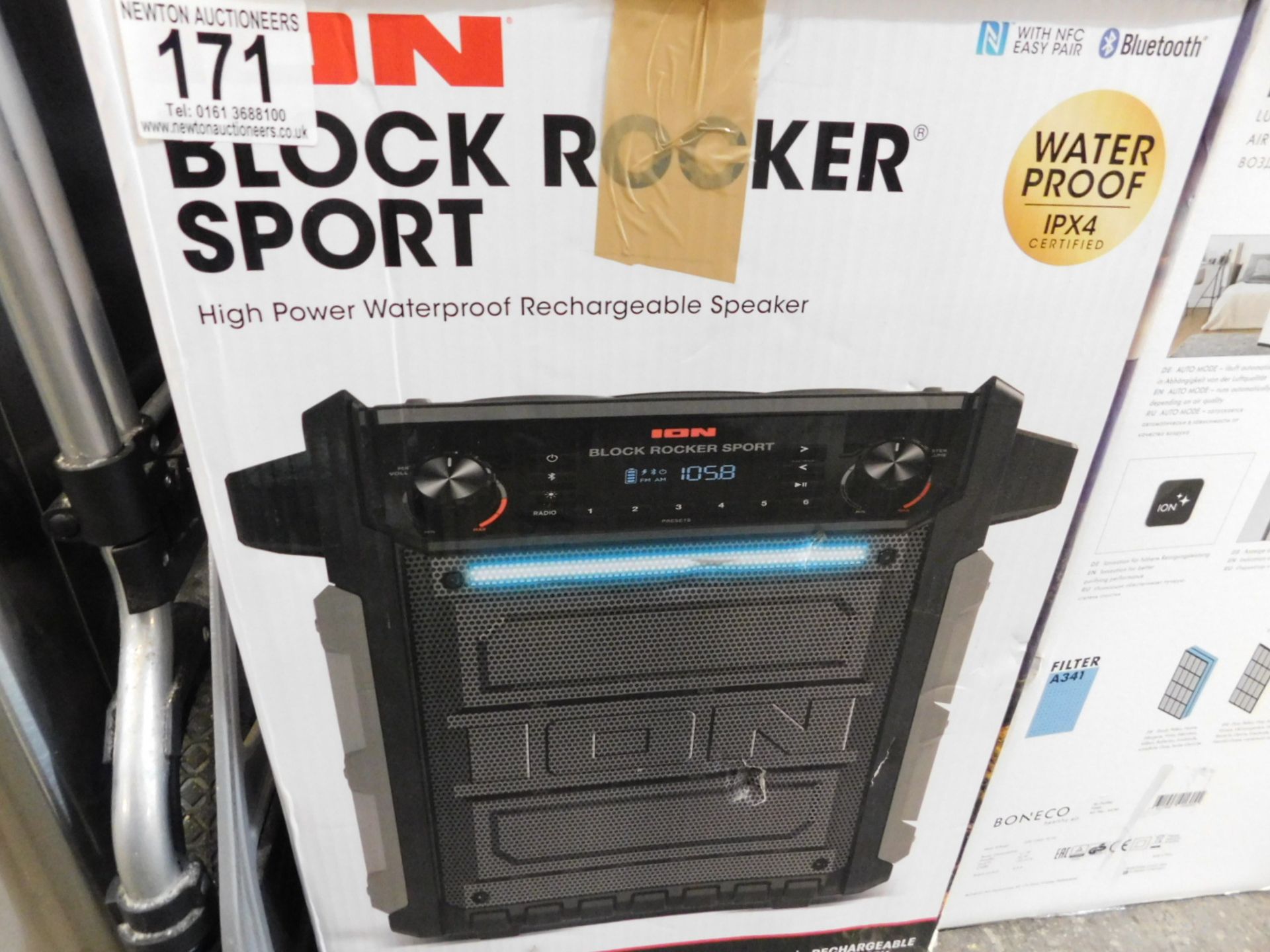 1 BOXED ION BLOCK ROCKER SPORT BLUETOOTH PORTABLE SOUND SYSTEM RRP Â£249.99