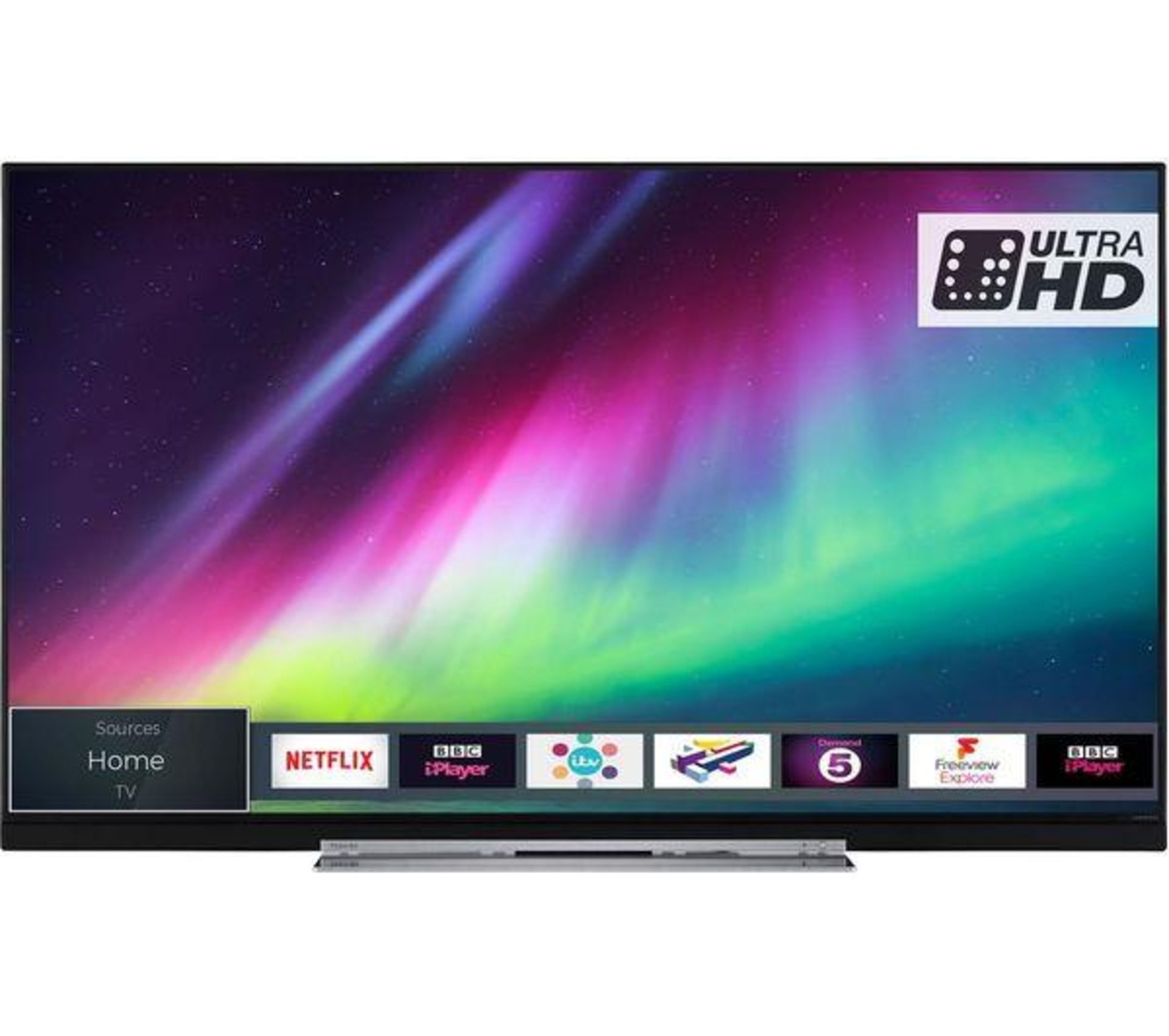 1 BOXED TOSHIBA 55" 55U5863DB 4K ULTRA HD HDR LED SMART TV WITH STAND & REMOTE RRP Â£449 (WORKING,