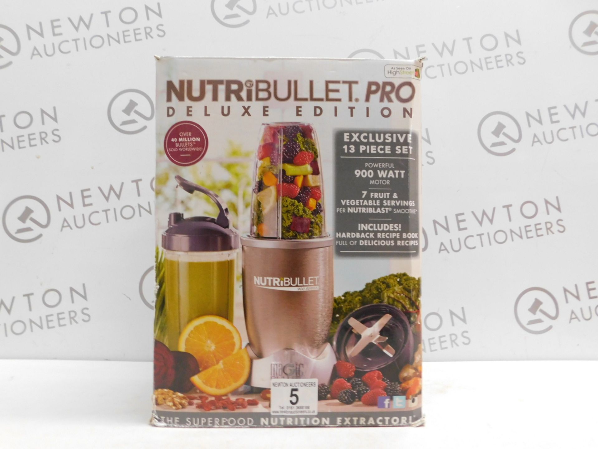 1 BOXED MAGIC BULLET NUTRI BULLET PRO DELUXE EDITION 900W BLENDER WITH ACCESSORIES RRP Â£129.99