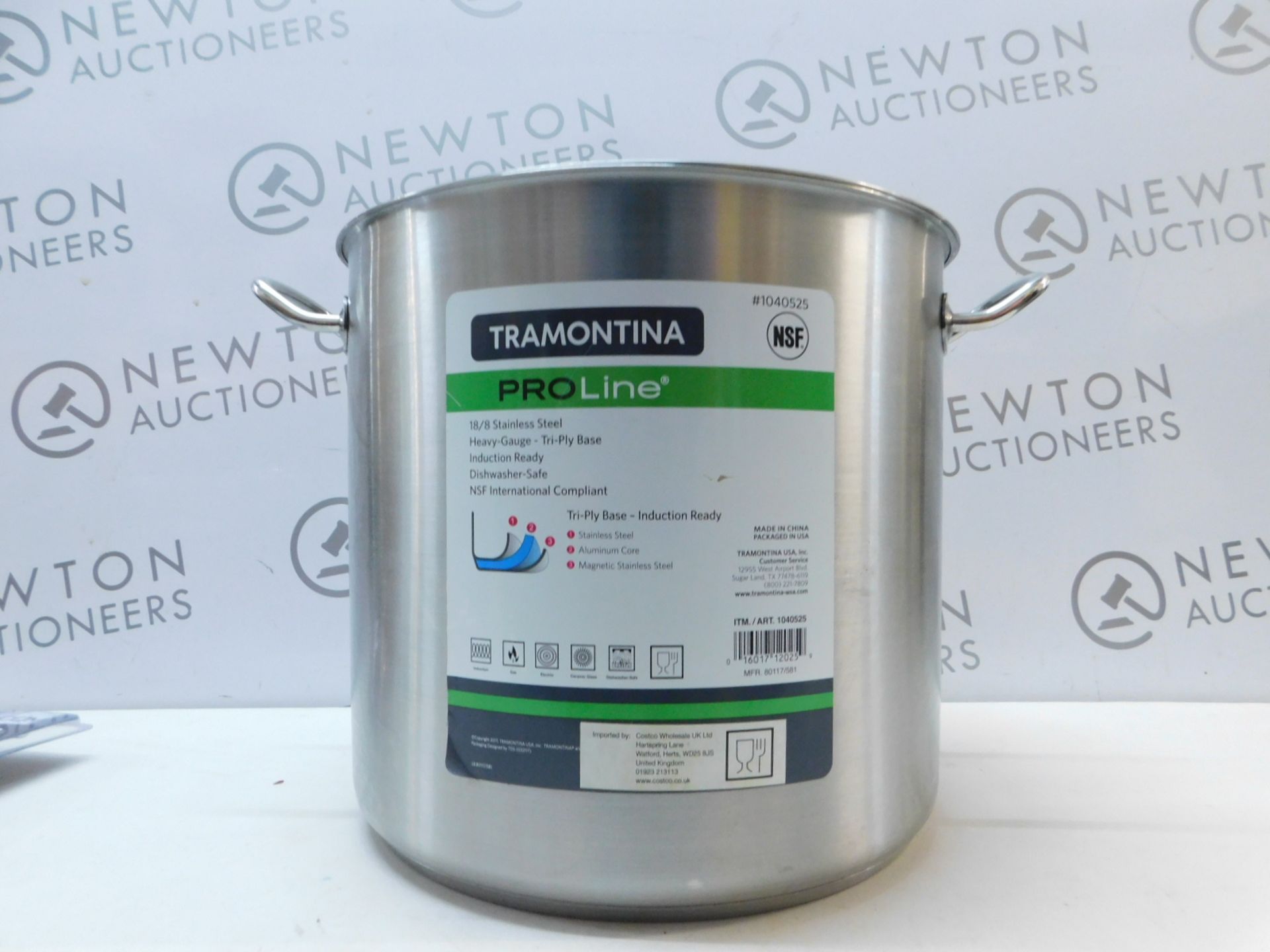 1 TRAMONTINA PRO LINE 24 QUART STAINLESS STEEL STOCK POT WITH LID RRP Â£64.99 (EXCELLENT CONDITION)