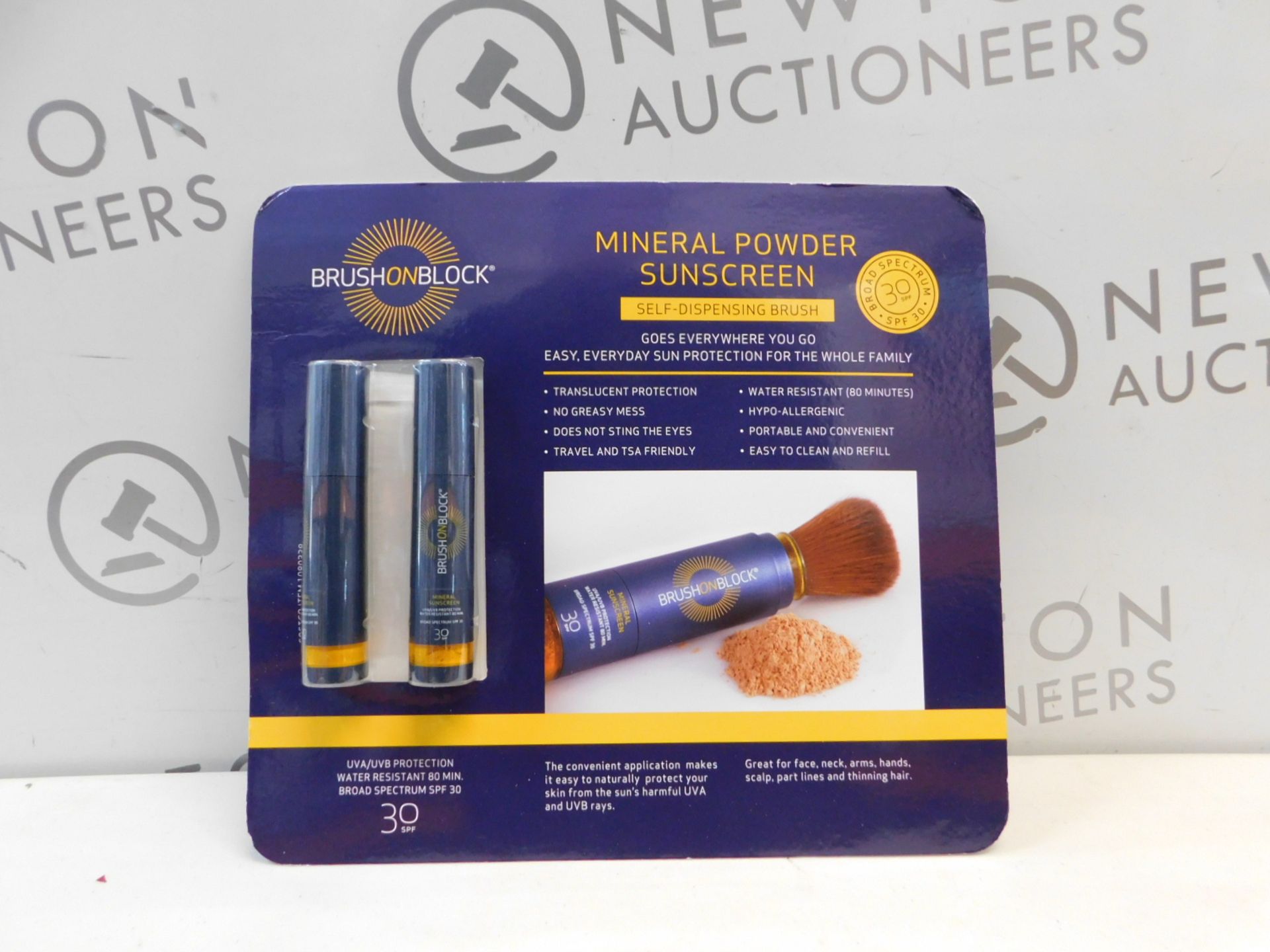 1 BRAND NEW PACK OF 2 BRUSH ON BLOCK MINERAL POWDER SUNSCREEN SPF 30 RRP Â£39.99