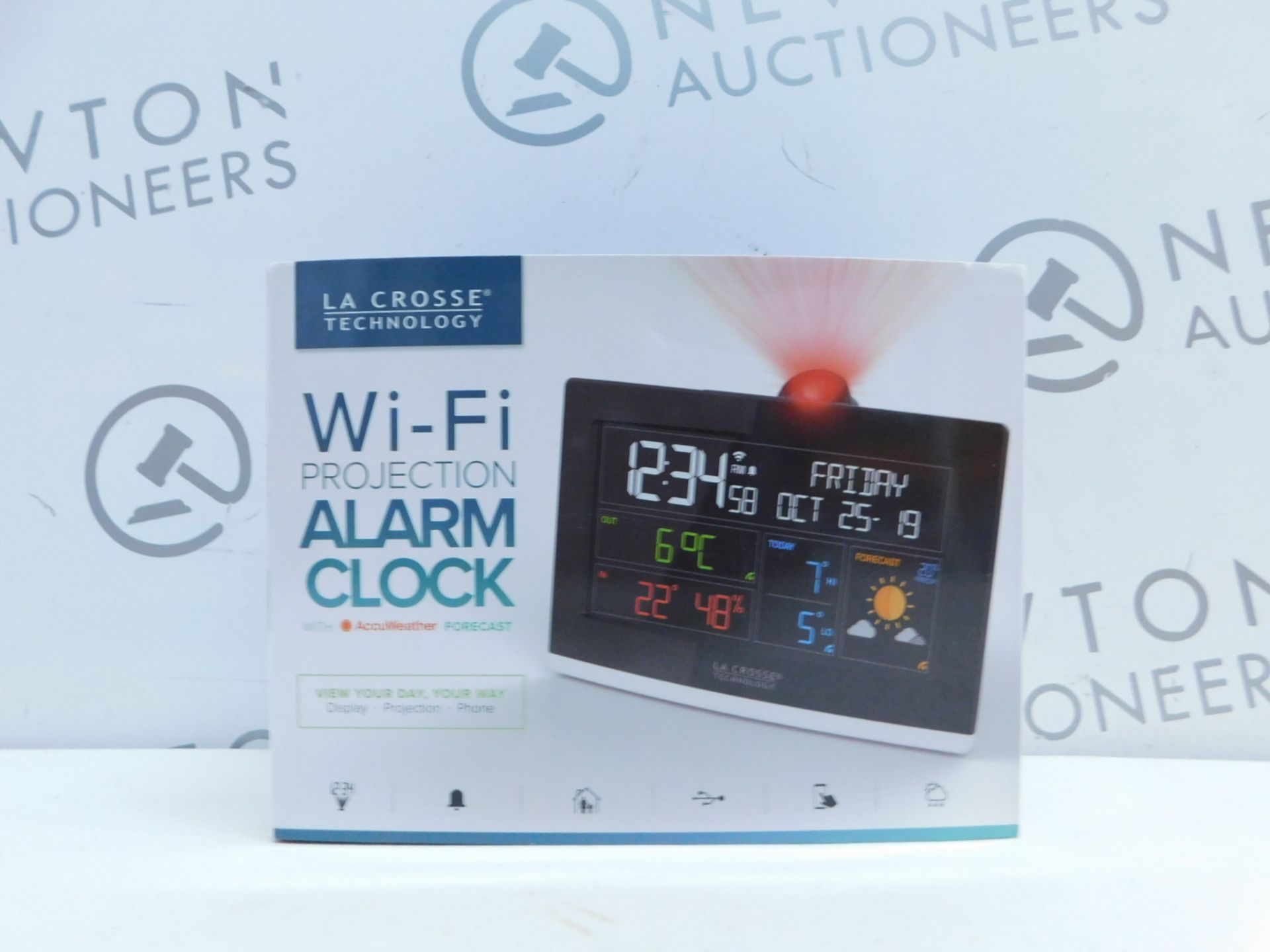 1 BOXED LA CROSSE TECHNOLOGY WI-FI PROJECTION ALARM CLOCK RRP Â£49.99