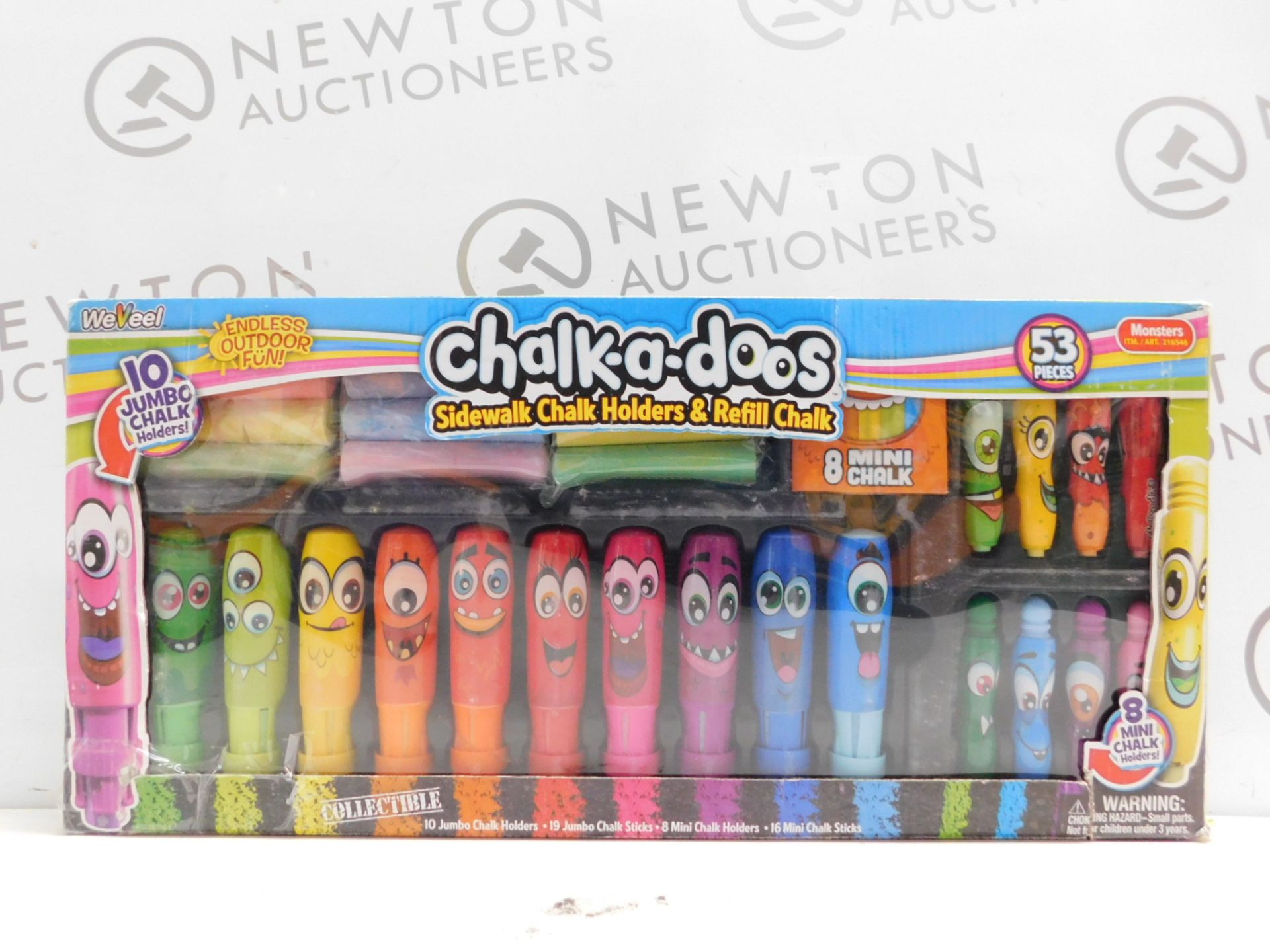 1 BOXED CHALK-A-DOOS 53 PIECE JUMBO CHALK HOLDERS & REFILL CHALKS RRP Â£29.99