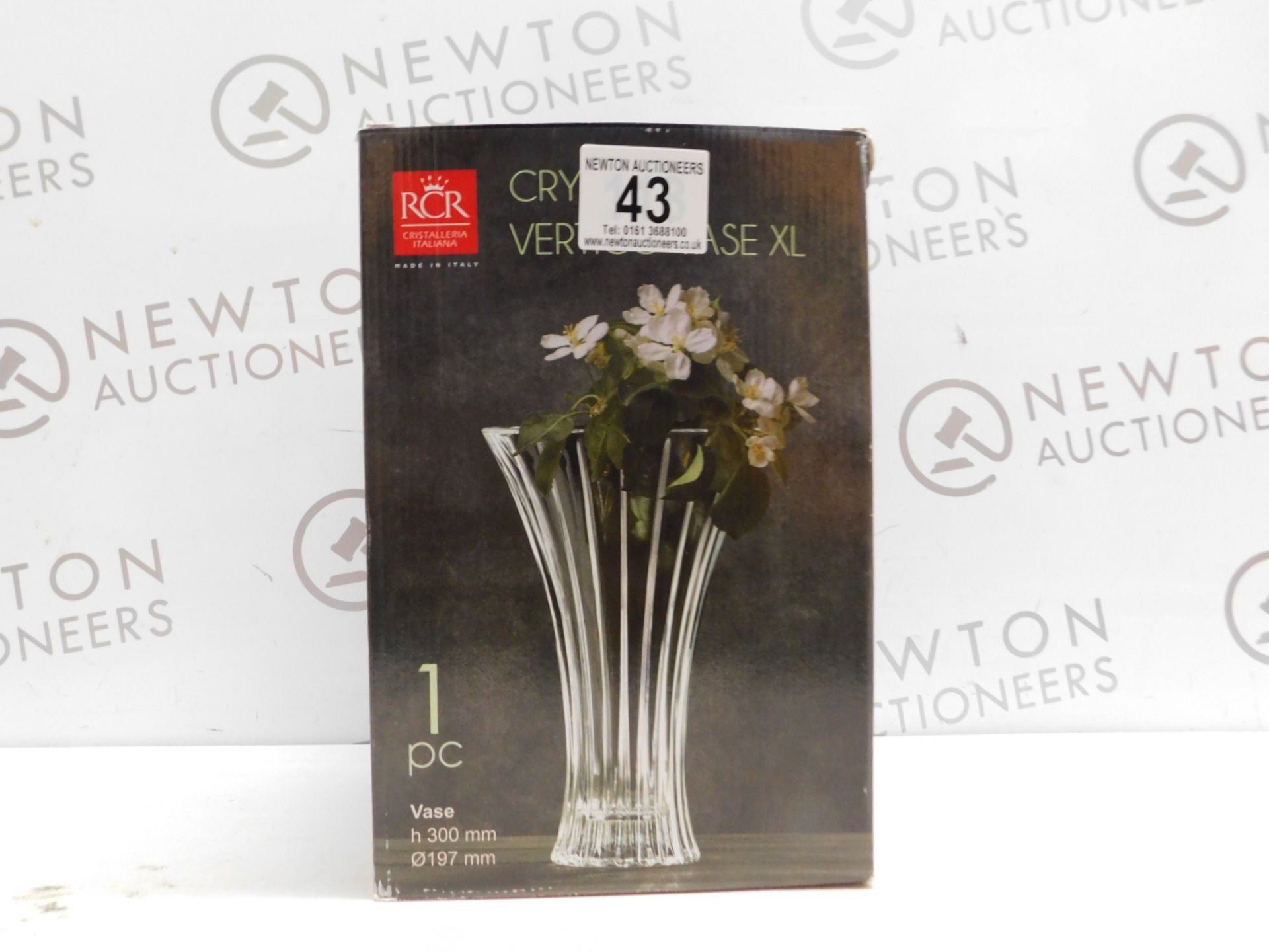 1 BOXED RCR CRYSTAL VERTIGO VASE XL RRP Â£29.99