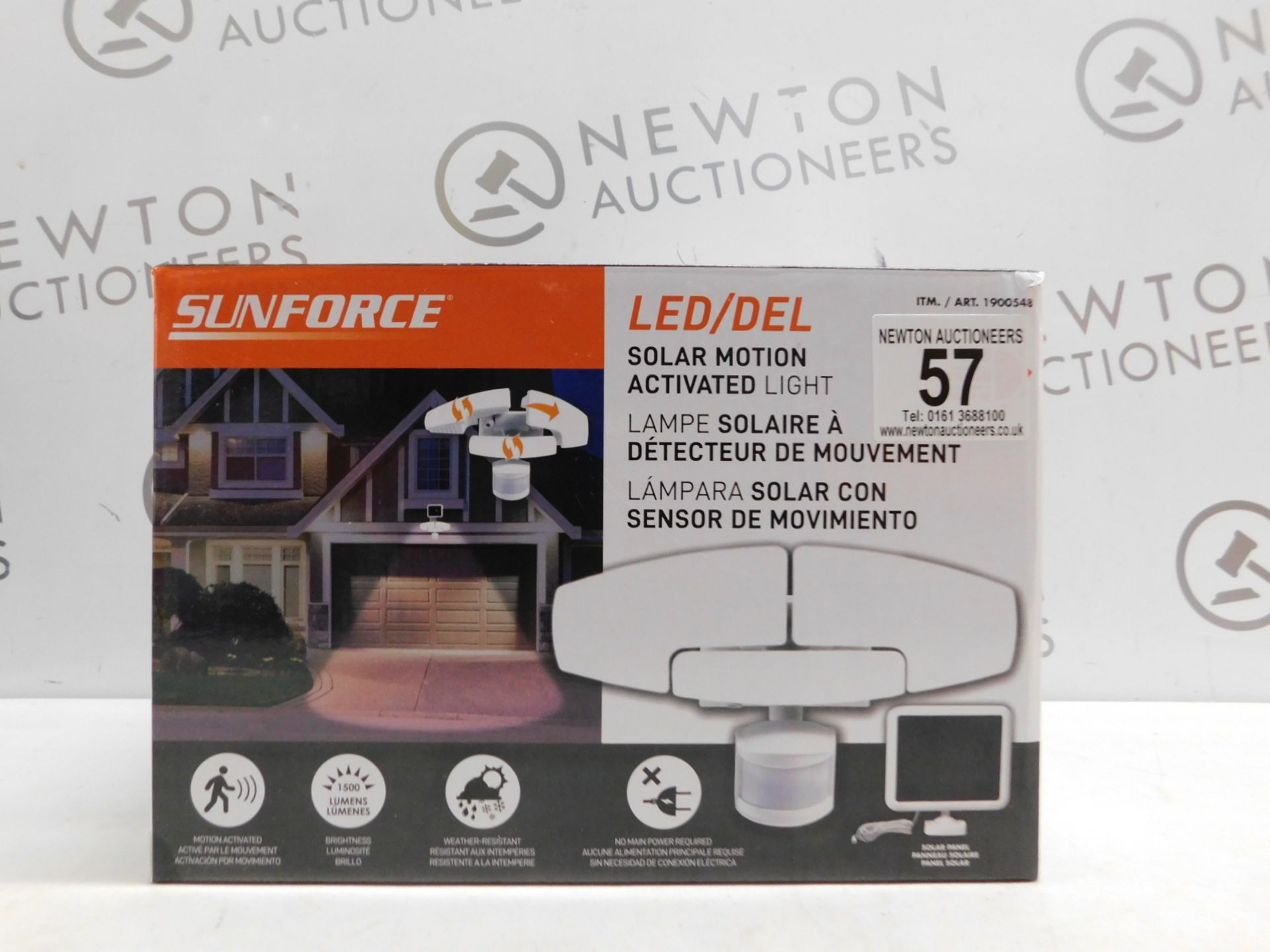 1 BOXED SUNFORCE 150 LED TRIPLE HEAD SOLAR MOTION ACTIVATED LIGHT RRP Â£119.99