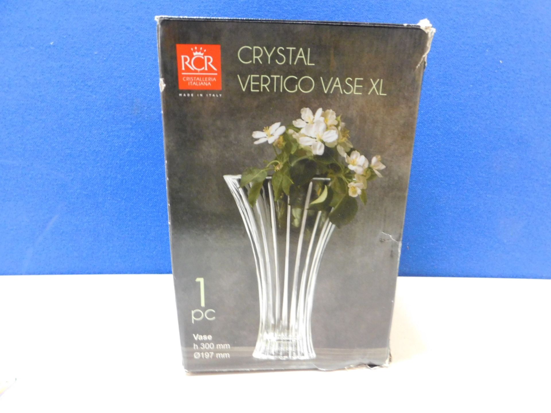 1 BOXED RCR CRYSTAL VERTIGO VASE XL RRP Â£29.99