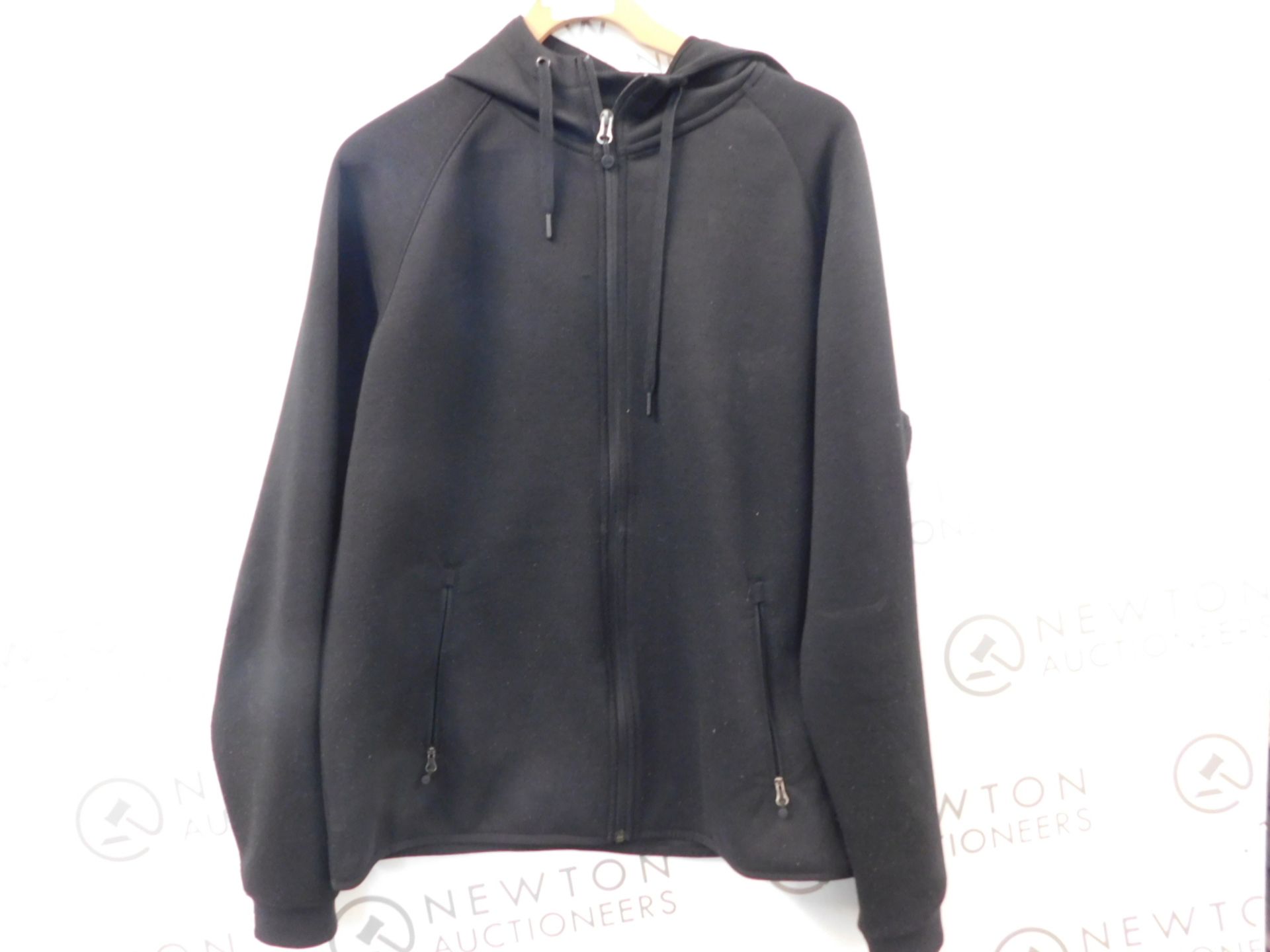 1 32HEAT MENS TECH-FLEECE BLACK ZIP-UP HOODIE SIZE M RRP Â£44.99