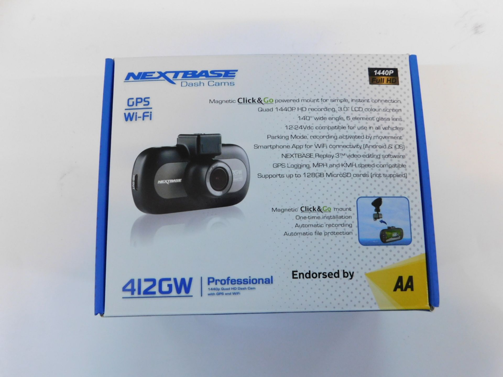 1 BOXED NEXT BASE 412GW 4K PROFESSIONAL HIGH DEFINITION IN CAR CAM WITH ACCESSORIES RRP Â£179.99