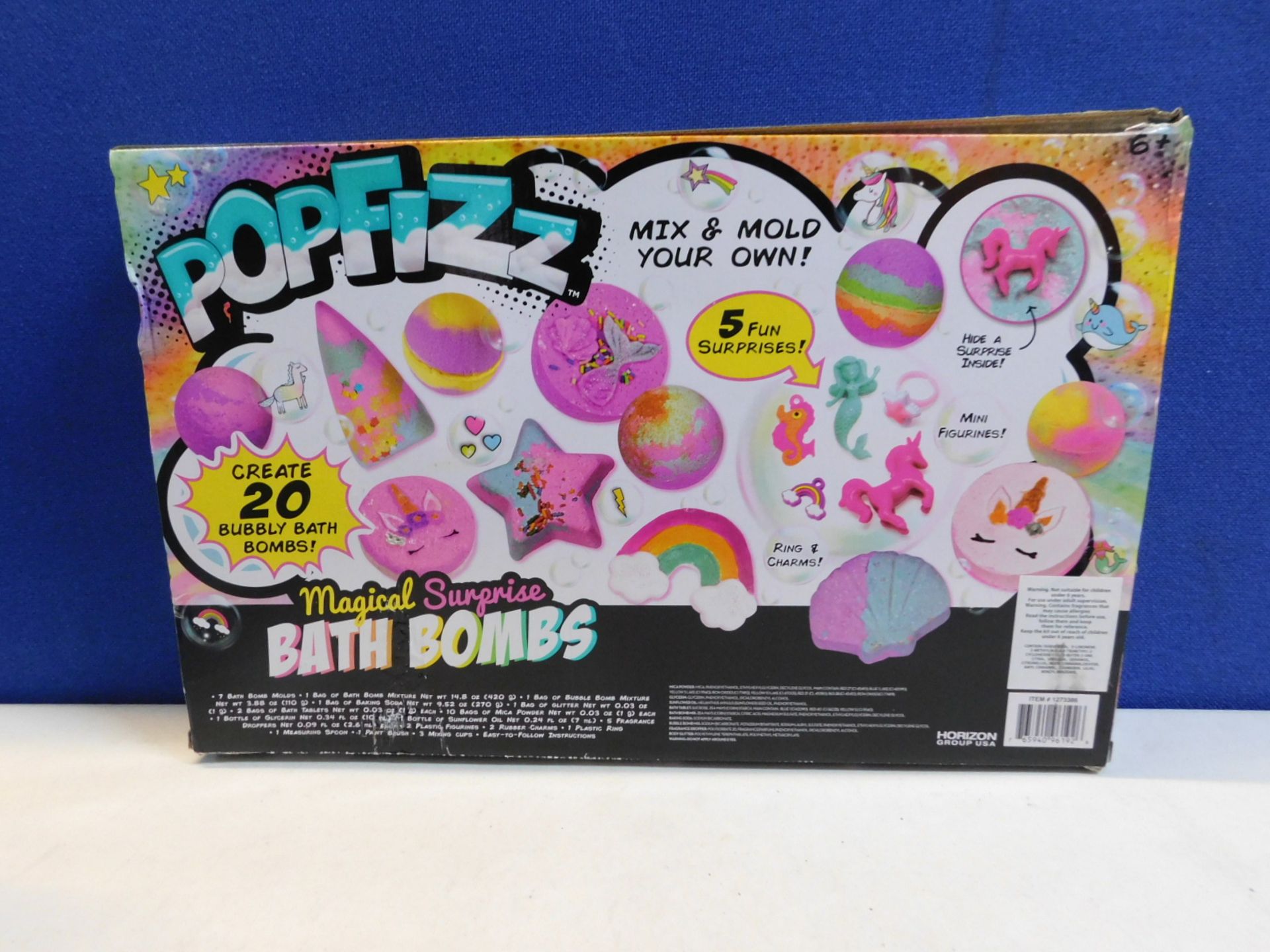 1 BOXED POPFIZZ SCENTED MAGICAL SURPRISE BATH BOMBS RRP Â£29.99