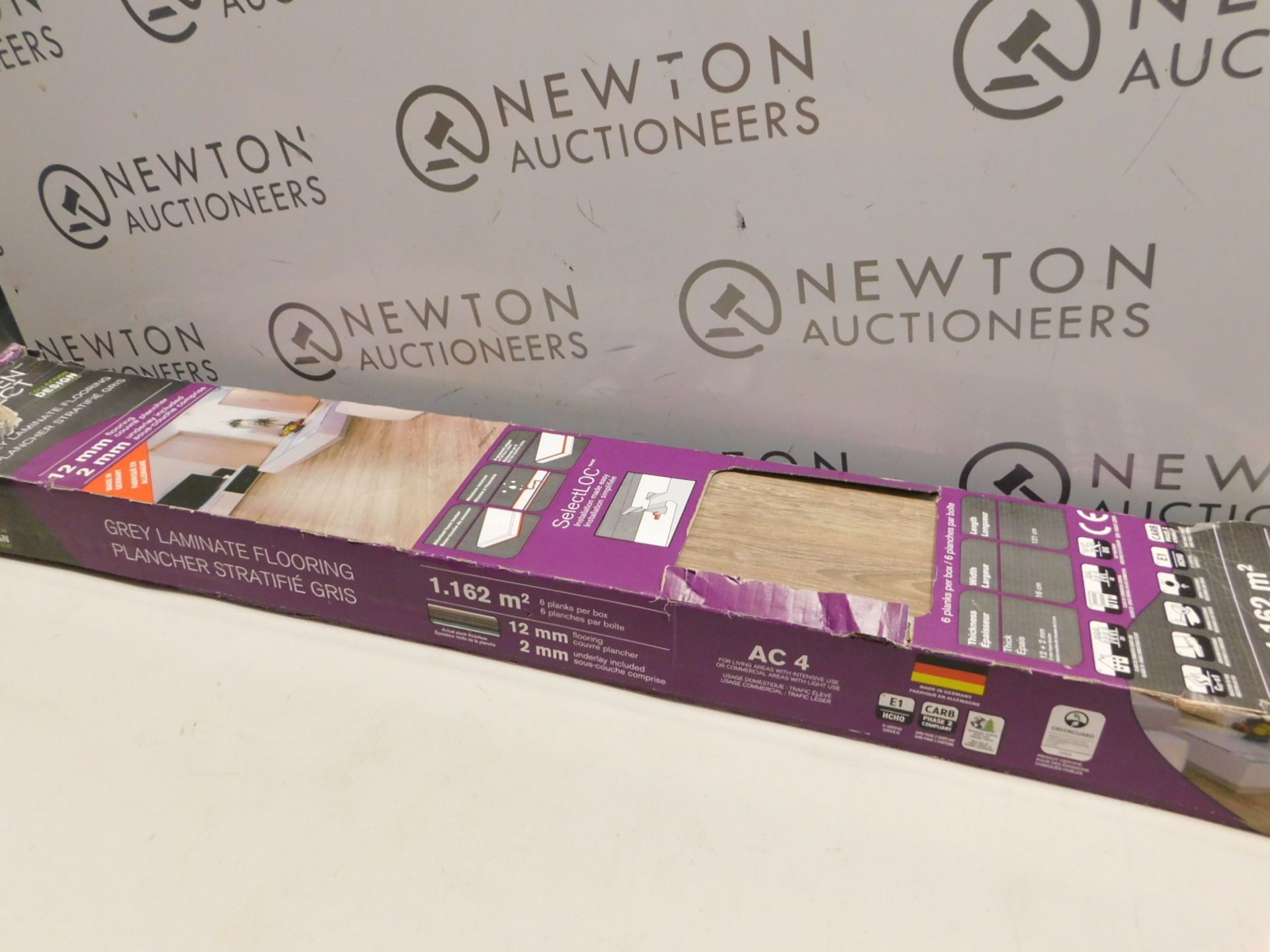 1 BOXED GOLDEN SELECT LAMINATE FLOORING IN PROVIDENCE GREY (COVERS APPROXIMATELY 1.162m2 PER BOX)