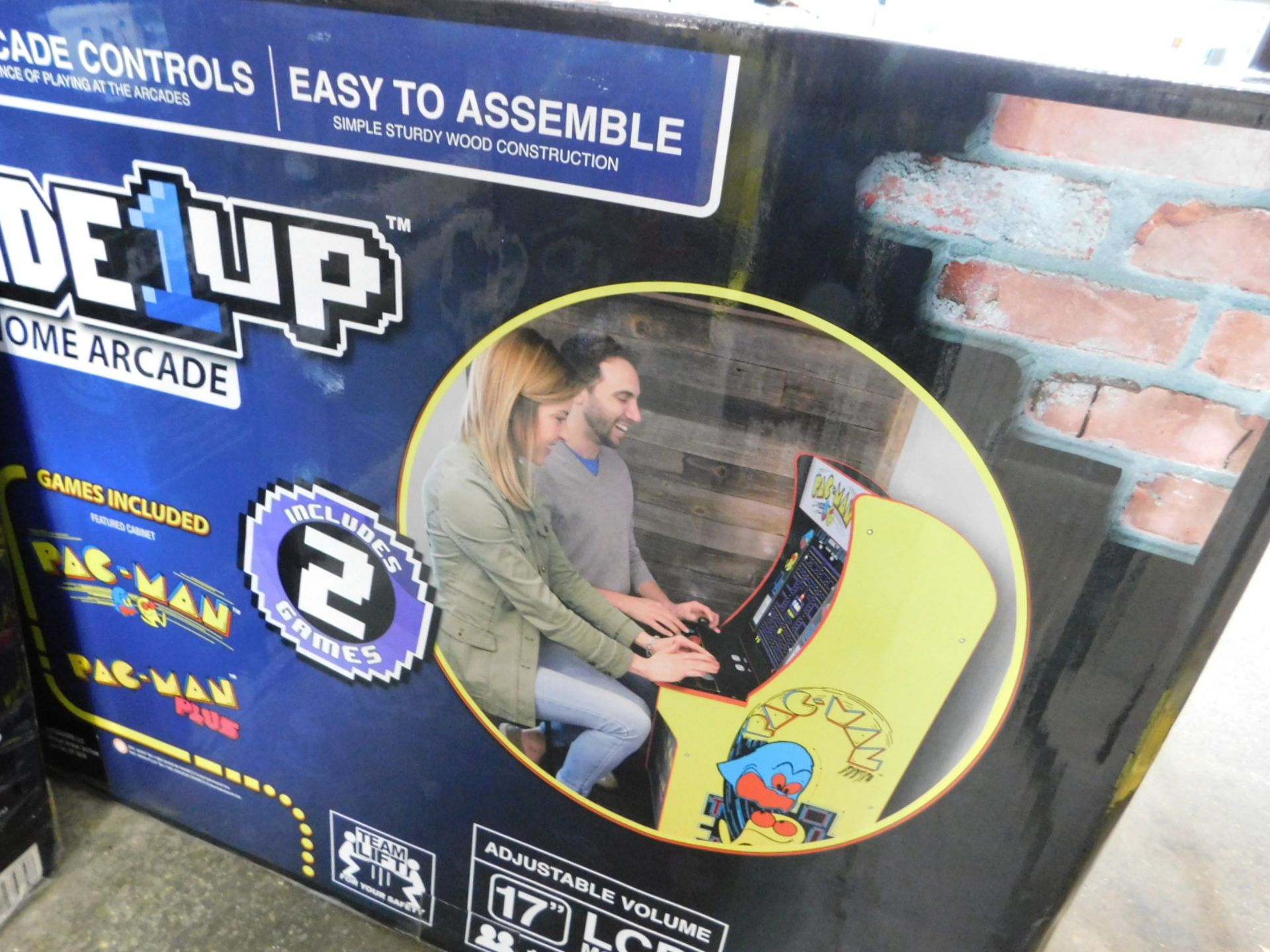 1 BOXED ARCADE 1UP PACMAN GAMING MACHINE WITH RISER RRP Â£399