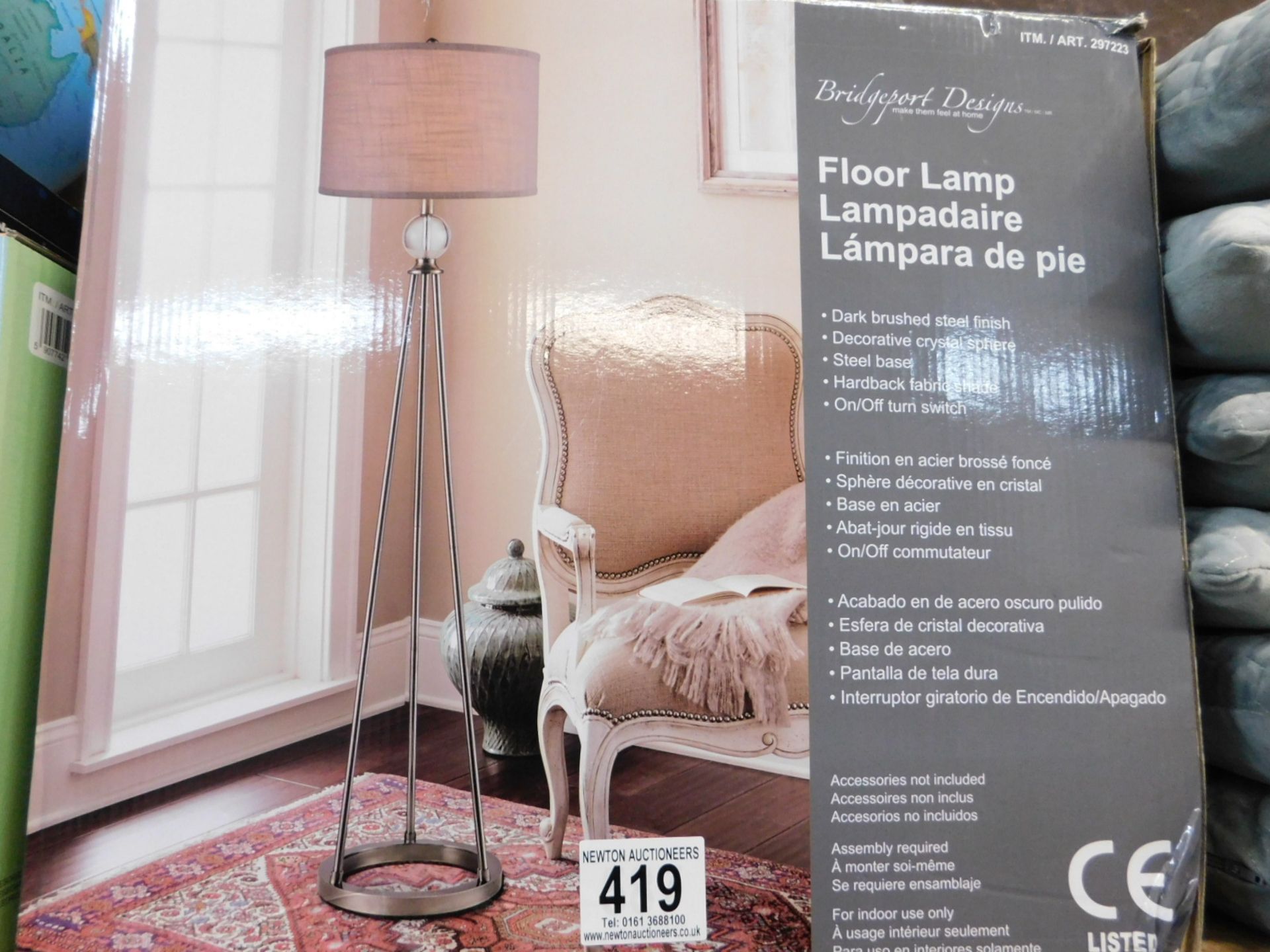 1 BOXED BRIDGEWATER DESIGNS CRYSTAL FLOOR LAMP RRP Â£119.99