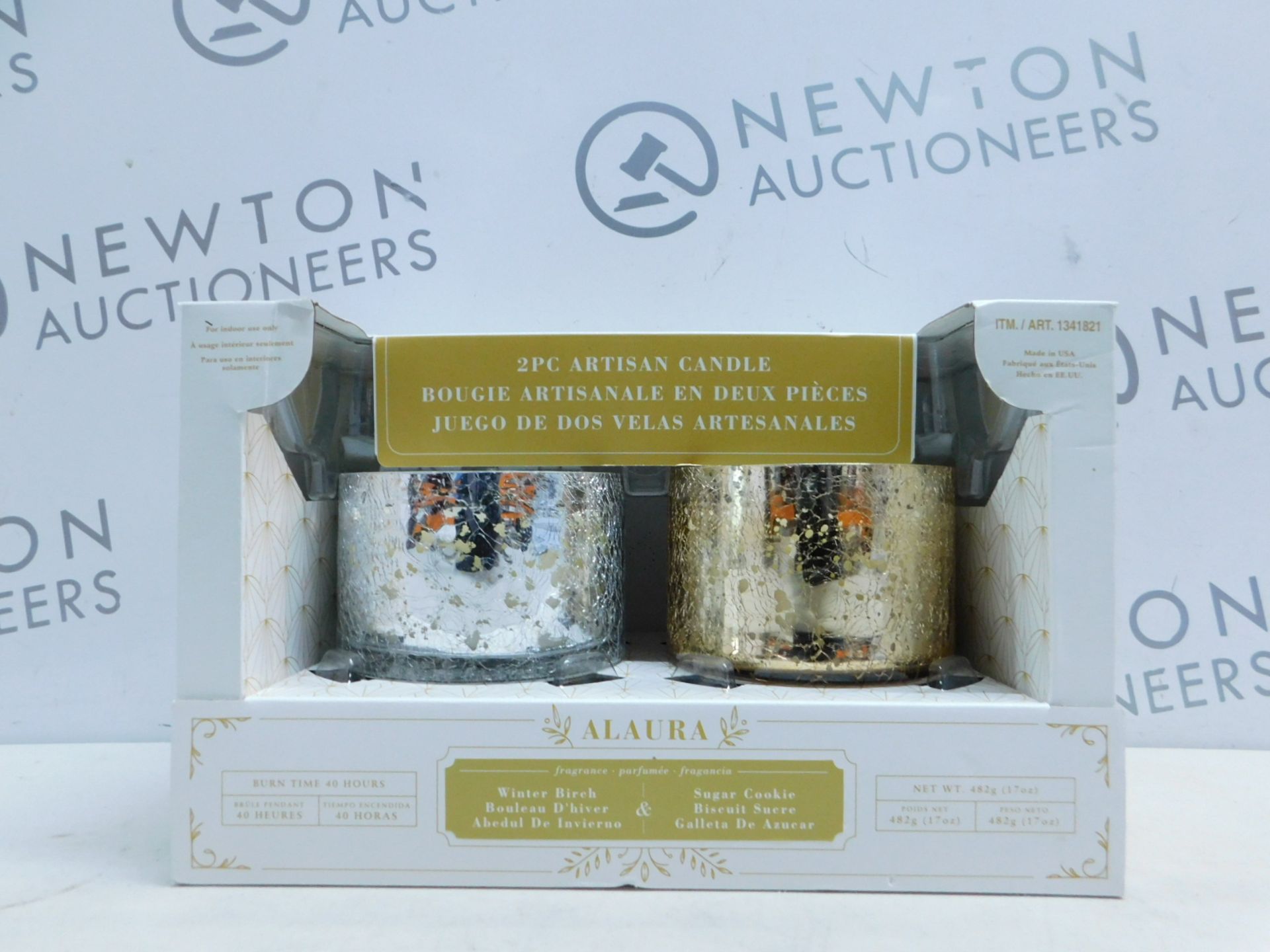 1 BOXED ALAURA 2PC ARTISAN CANDLES IN WINTER BIRCH & SUGAR COOKIE RRP Â£39.99