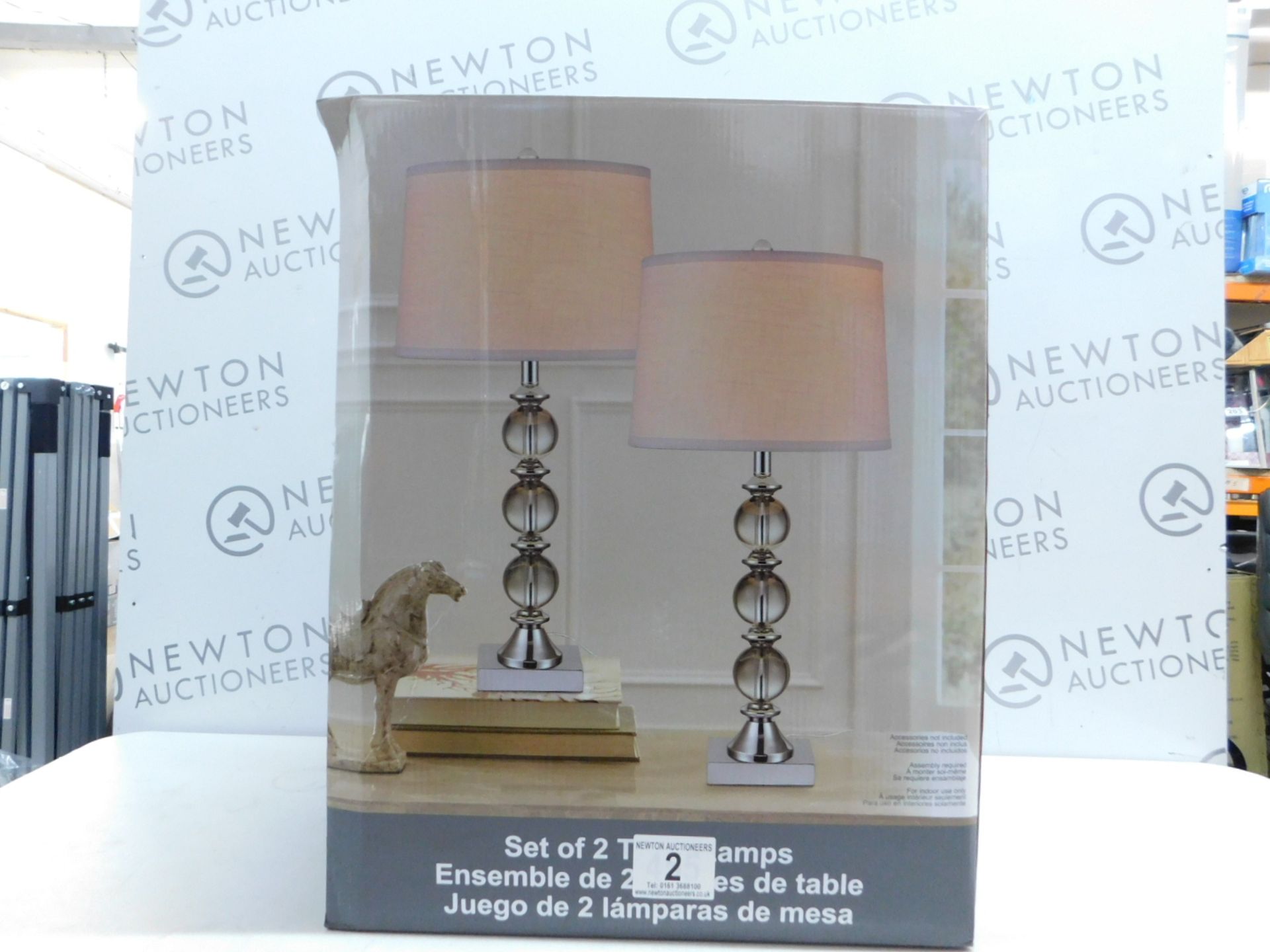 1 BOXED PAIR OF BRIDGEPORT DESIGNS CRYSTAL TABLE LAMPS RRP Â£119.99