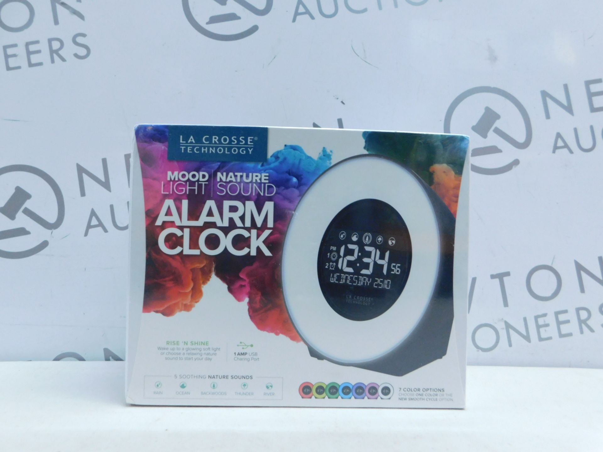 1 BRAND NEW SEALED BOXED LA CROSSE TECHNOLOGY COLOUR MOOD LIGHT ALARM CLOCK RRP Â£44.99