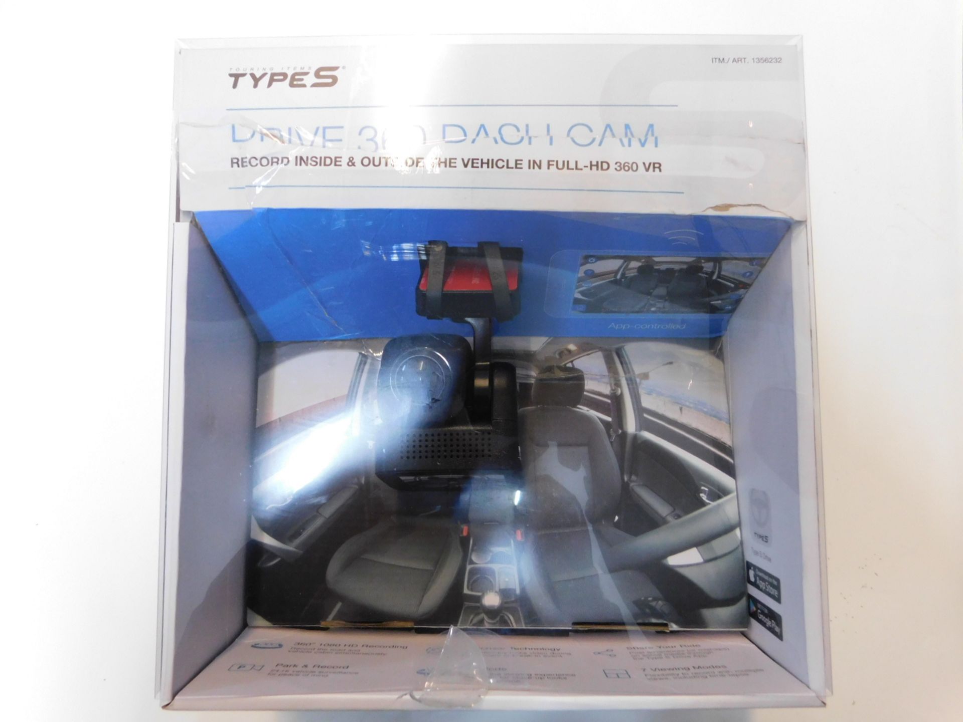 1 BOXED TYPES DRIVE 360 DASH CAM RRP Â£149.99