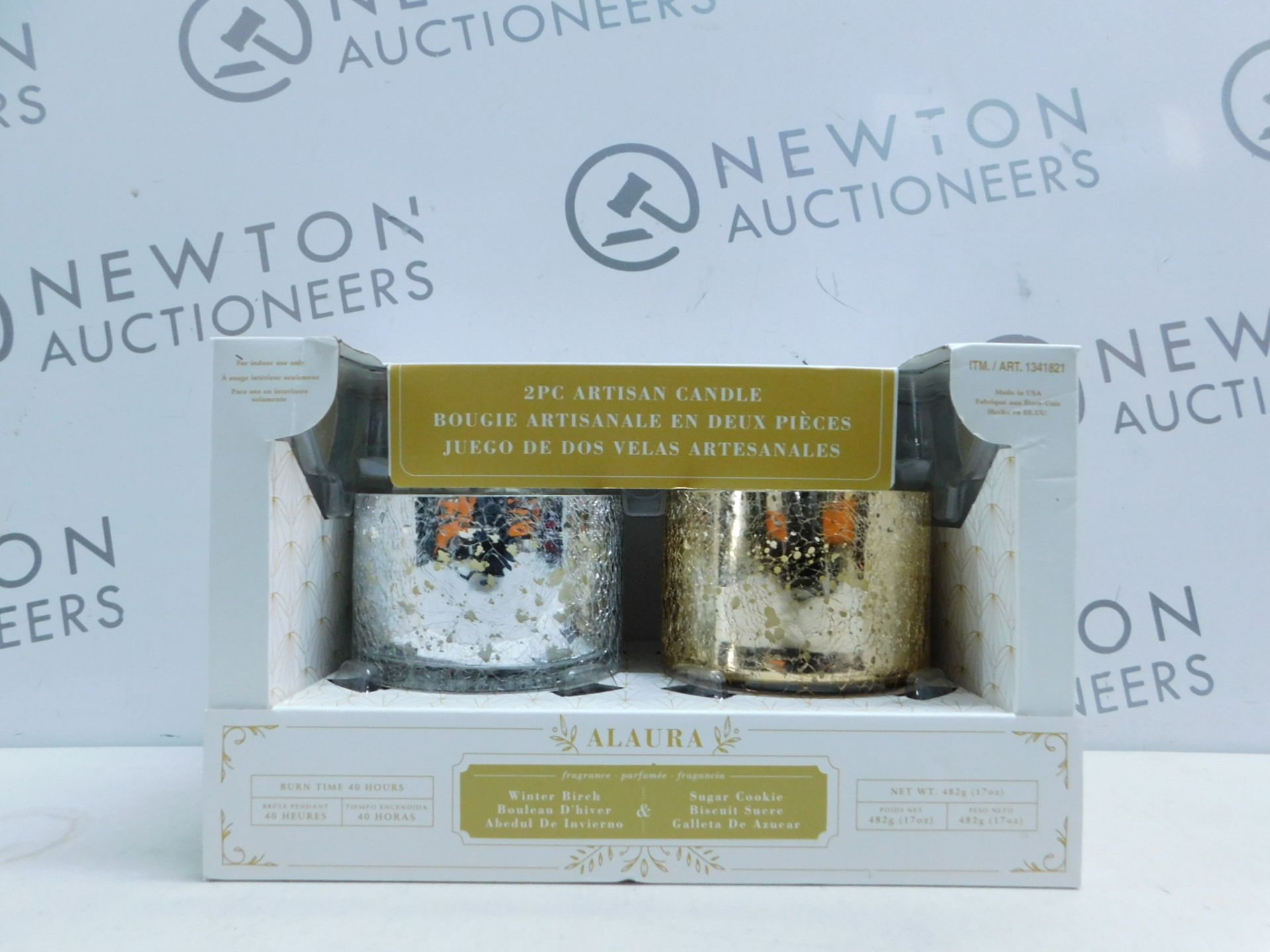 1 BOXED ALAURA 2PC ARTISAN CANDLES IN WINTER BIRCH & SUGAR COOKIE RRP Â£39.99